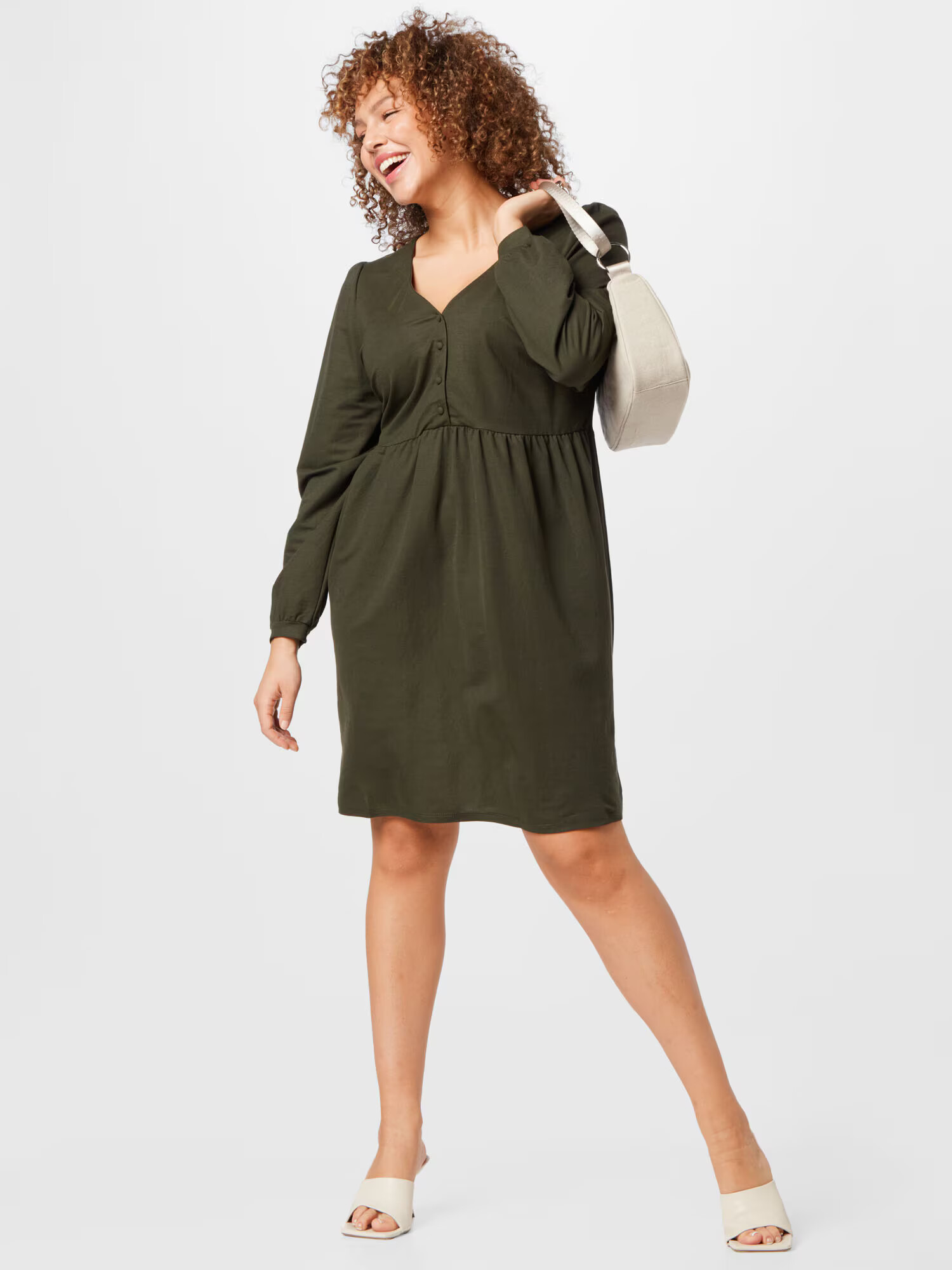 ABOUT YOU Curvy Rochie tip bluză 'Elva' verde închis - Pled.ro