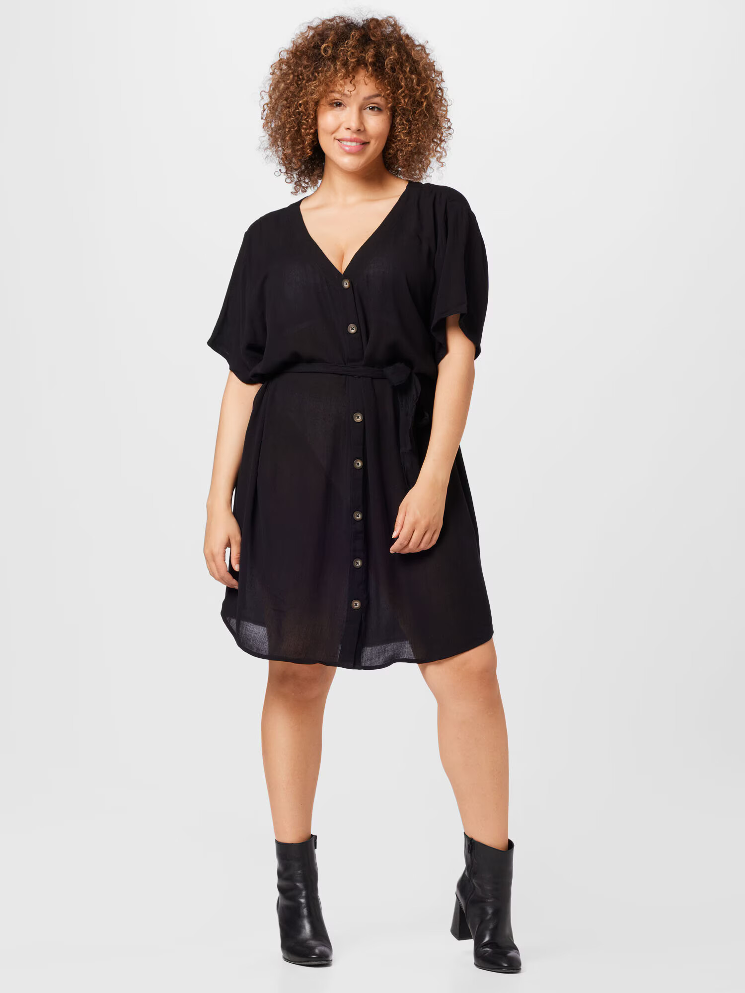 ABOUT YOU Curvy Rochie tip bluză 'Lotti' negru - Pled.ro