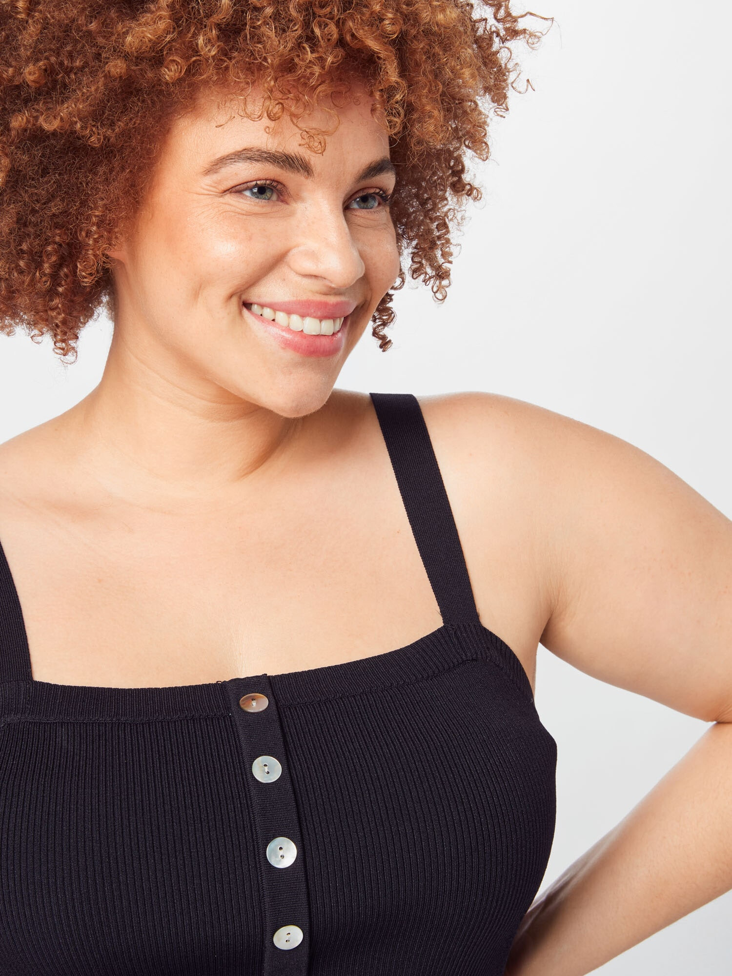 ABOUT YOU Curvy Top brodat 'Luana' negru - Pled.ro