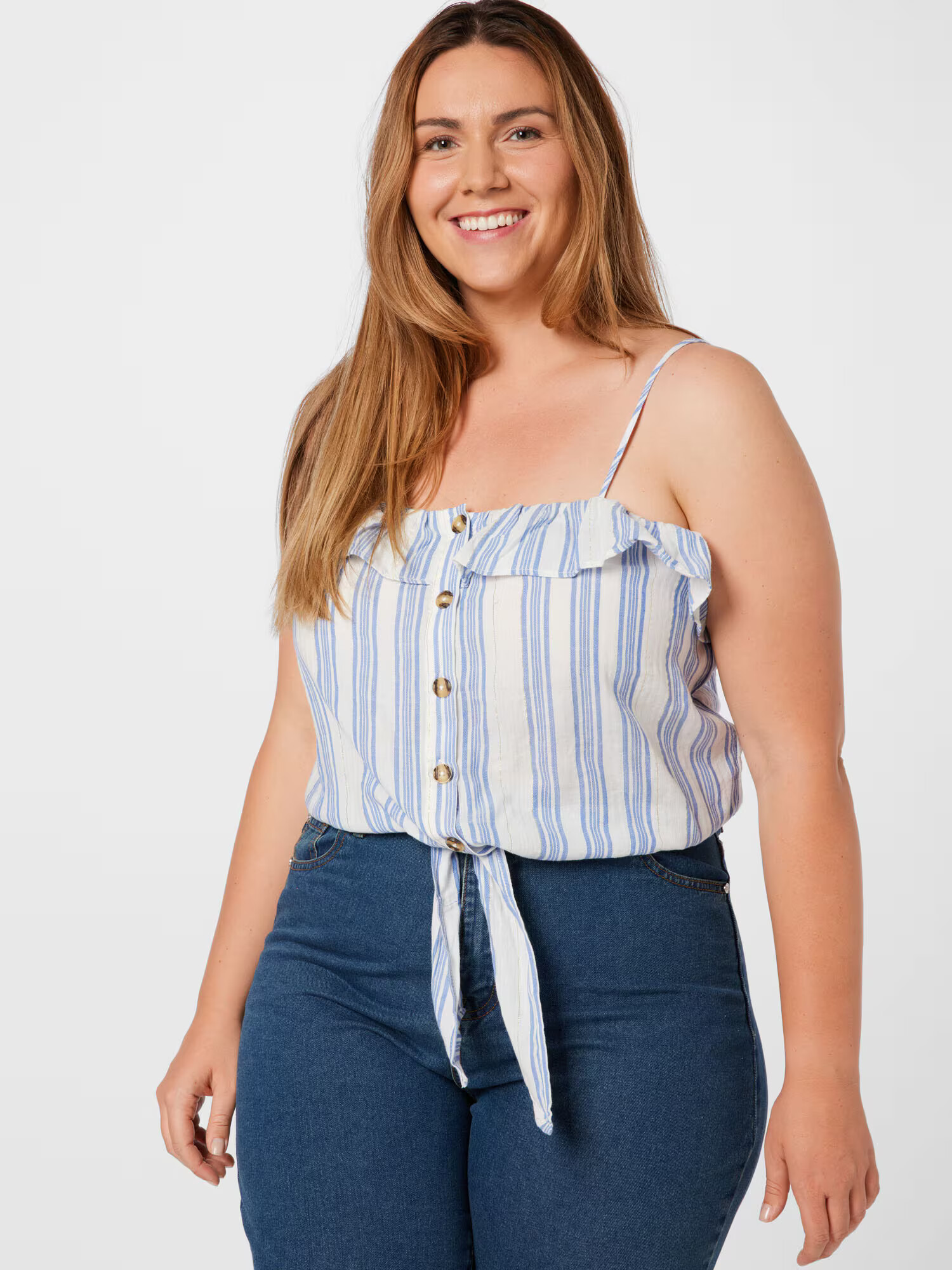 ABOUT YOU Curvy Top 'Lissi' albastru / alb - Pled.ro