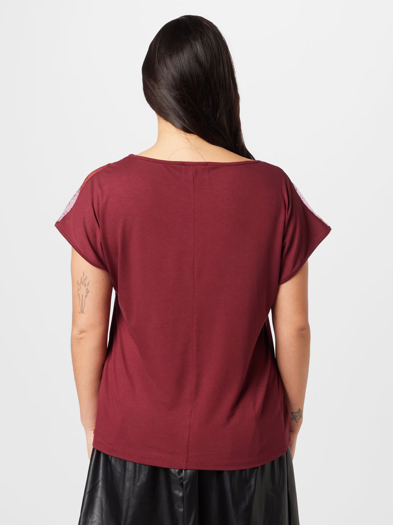 ABOUT YOU Curvy Tricou 'Bettina' roșu bordeaux - Pled.ro