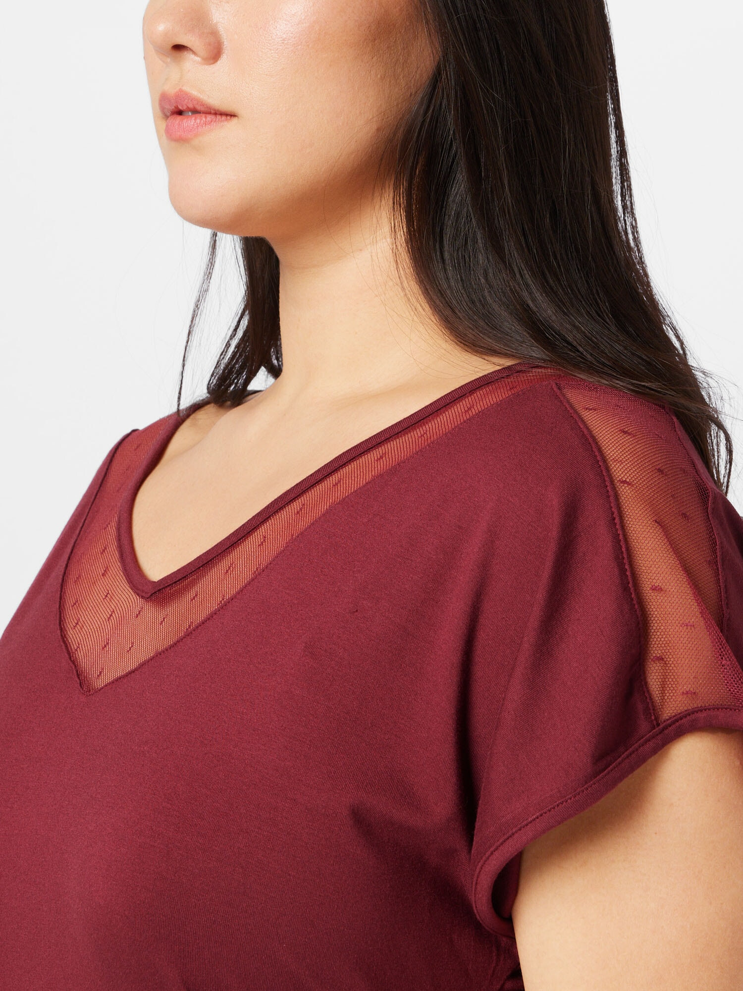 ABOUT YOU Curvy Tricou 'Bettina' roșu bordeaux - Pled.ro