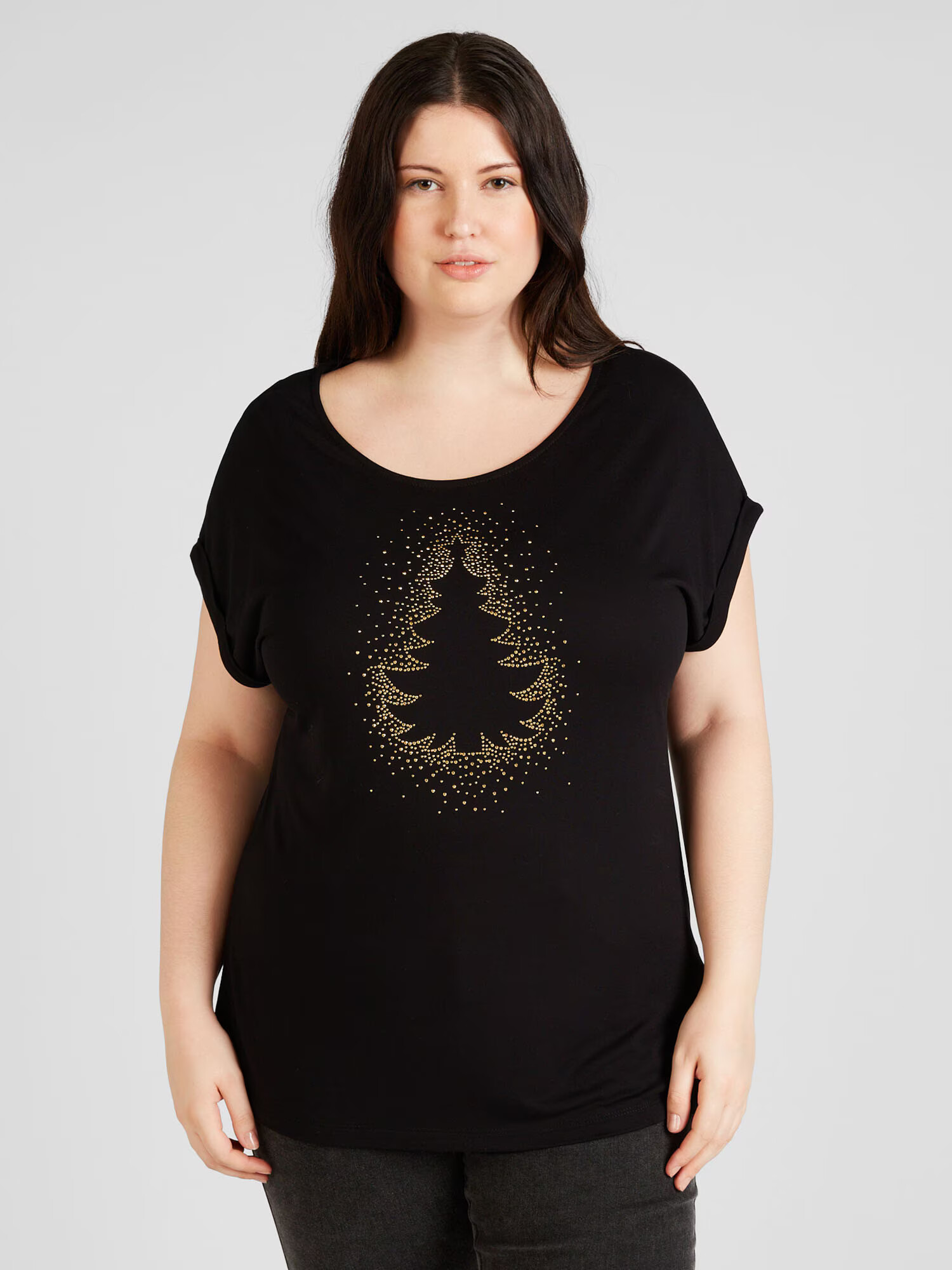 ABOUT YOU Curvy Tricou 'Christina' auriu / negru - Pled.ro