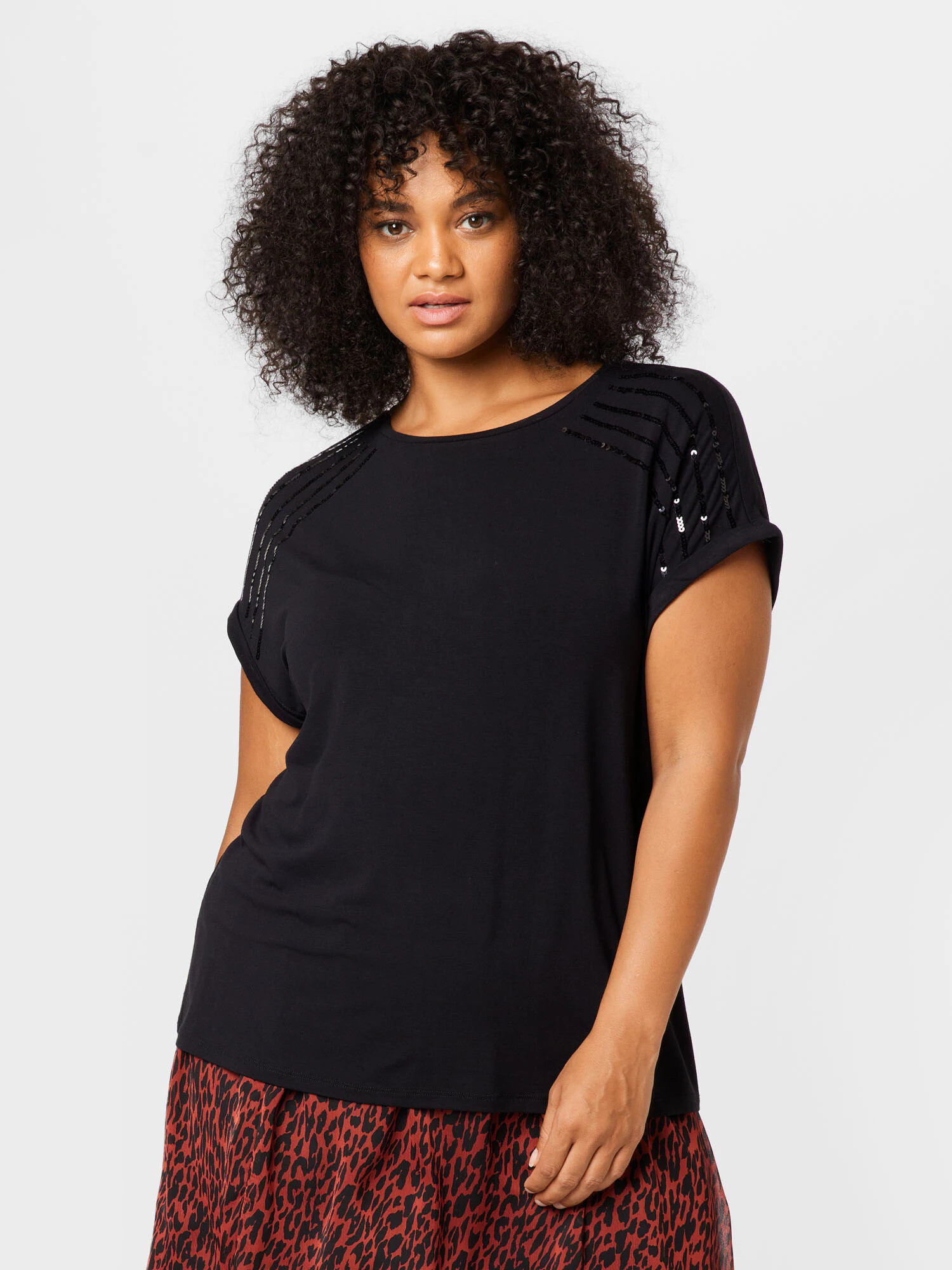 ABOUT YOU Curvy Tricou 'Denise' negru - Pled.ro