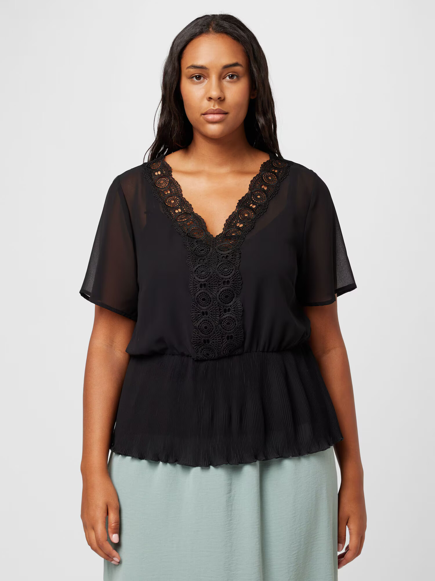 ABOUT YOU Curvy Tricou 'Ester' negru - Pled.ro