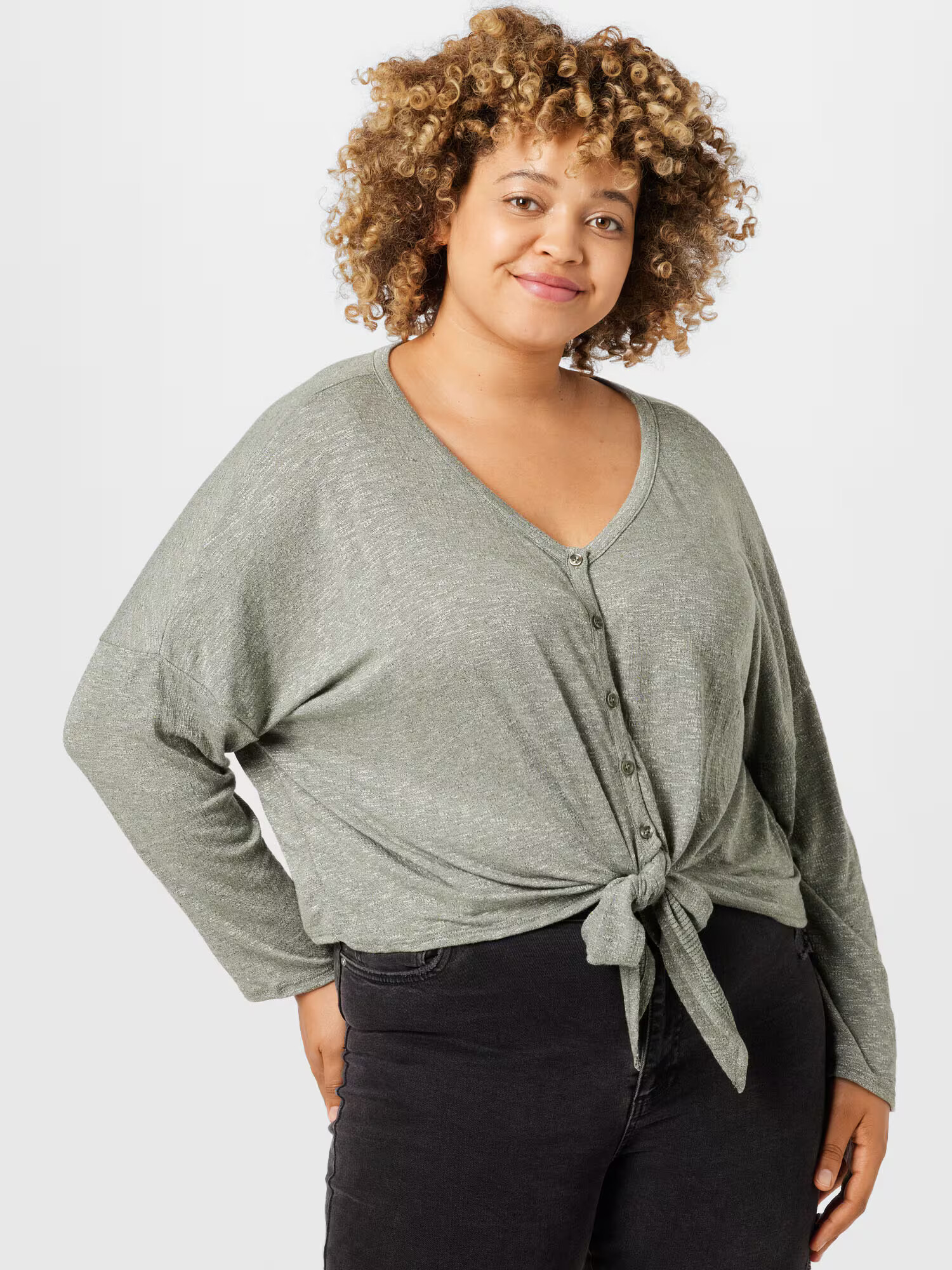 ABOUT YOU Curvy Tricou 'Jaden' kaki - Pled.ro