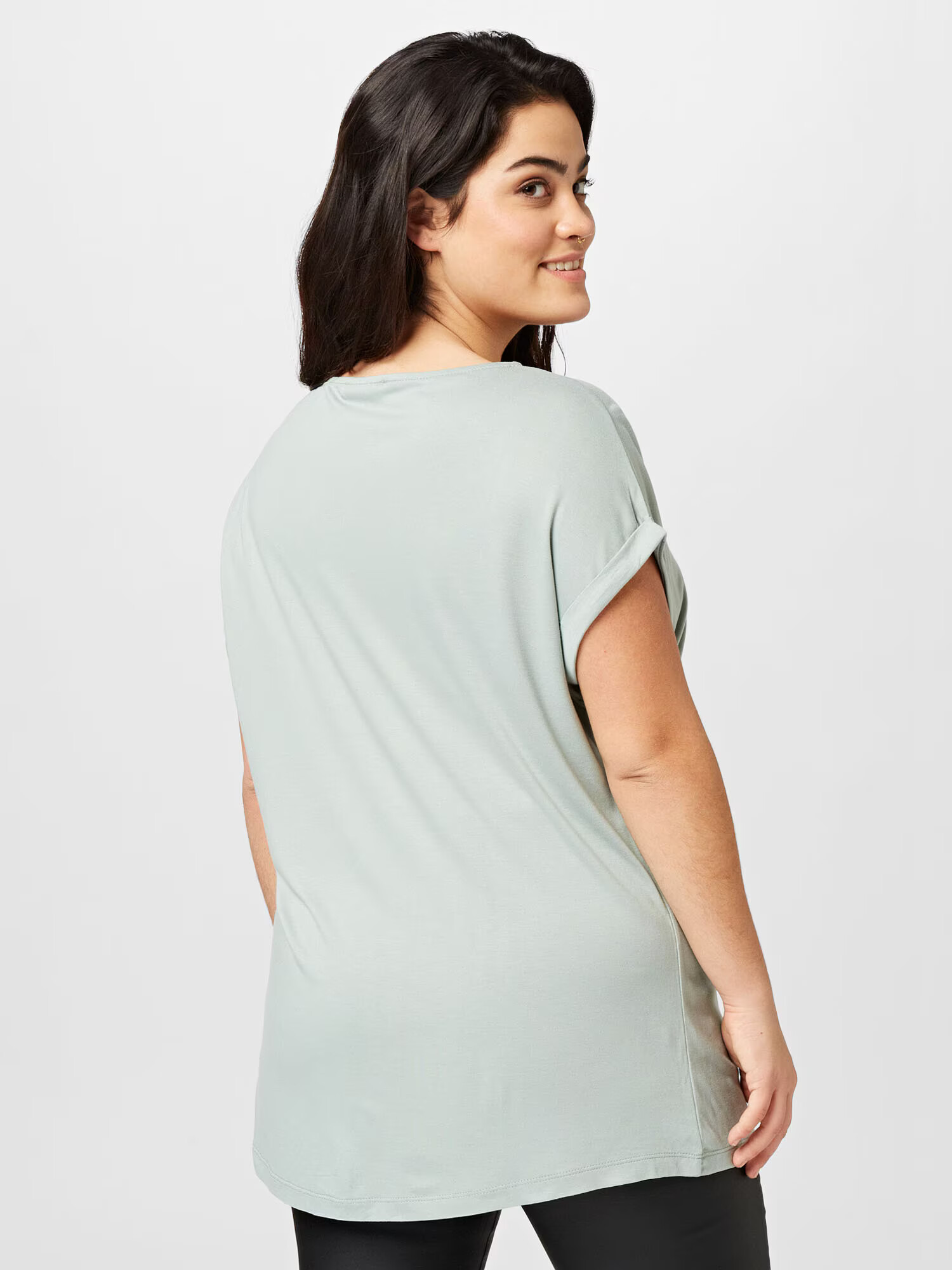 ABOUT YOU Curvy Tricou 'Justine' verde mentă - Pled.ro