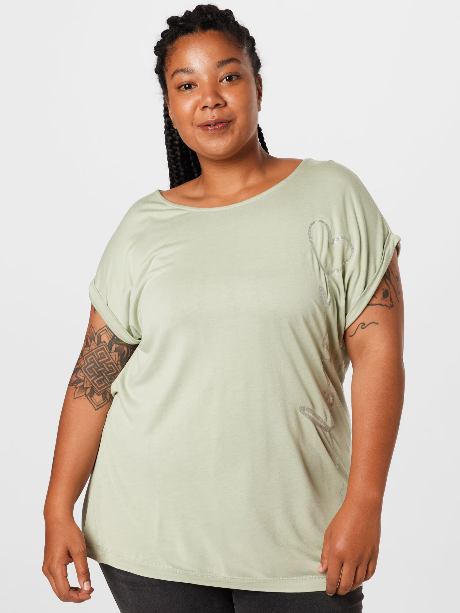 ABOUT YOU Curvy Tricou 'Maja' verde mentă - Pled.ro