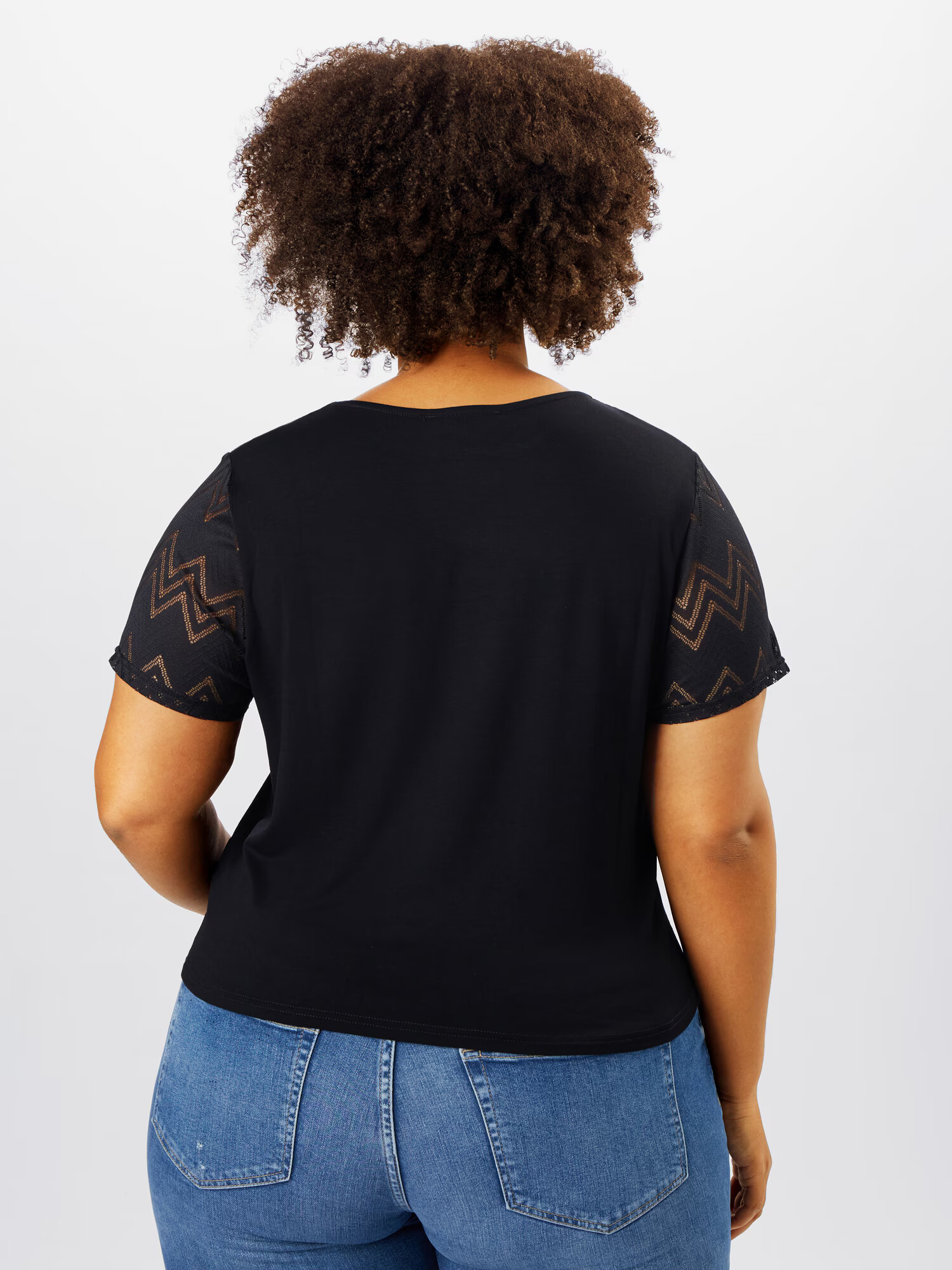 ABOUT YOU Curvy Tricou 'Perle' negru - Pled.ro