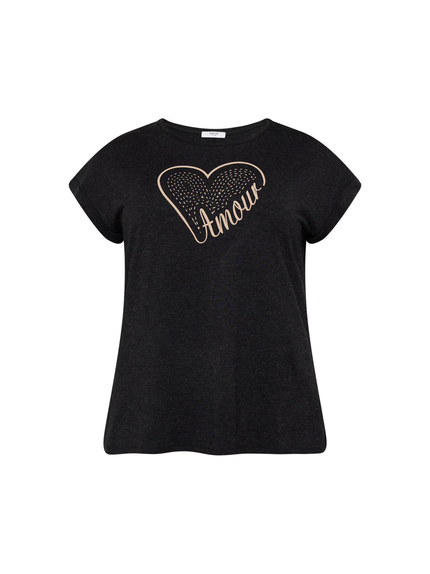 ABOUT YOU Curvy Tricou 'Sharon' bej / gri metalic - Pled.ro