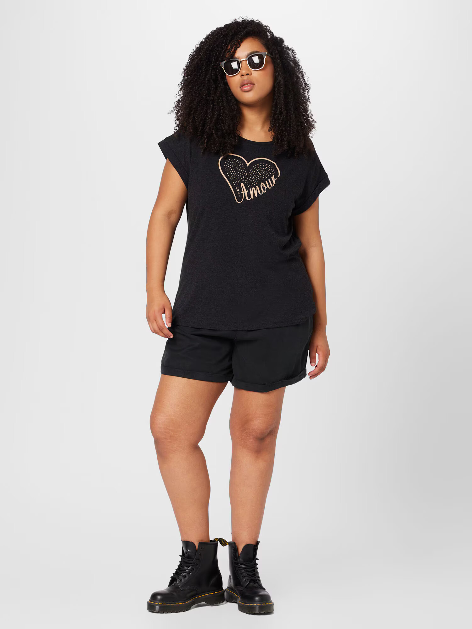 ABOUT YOU Curvy Tricou 'Sharon' bej / gri metalic - Pled.ro