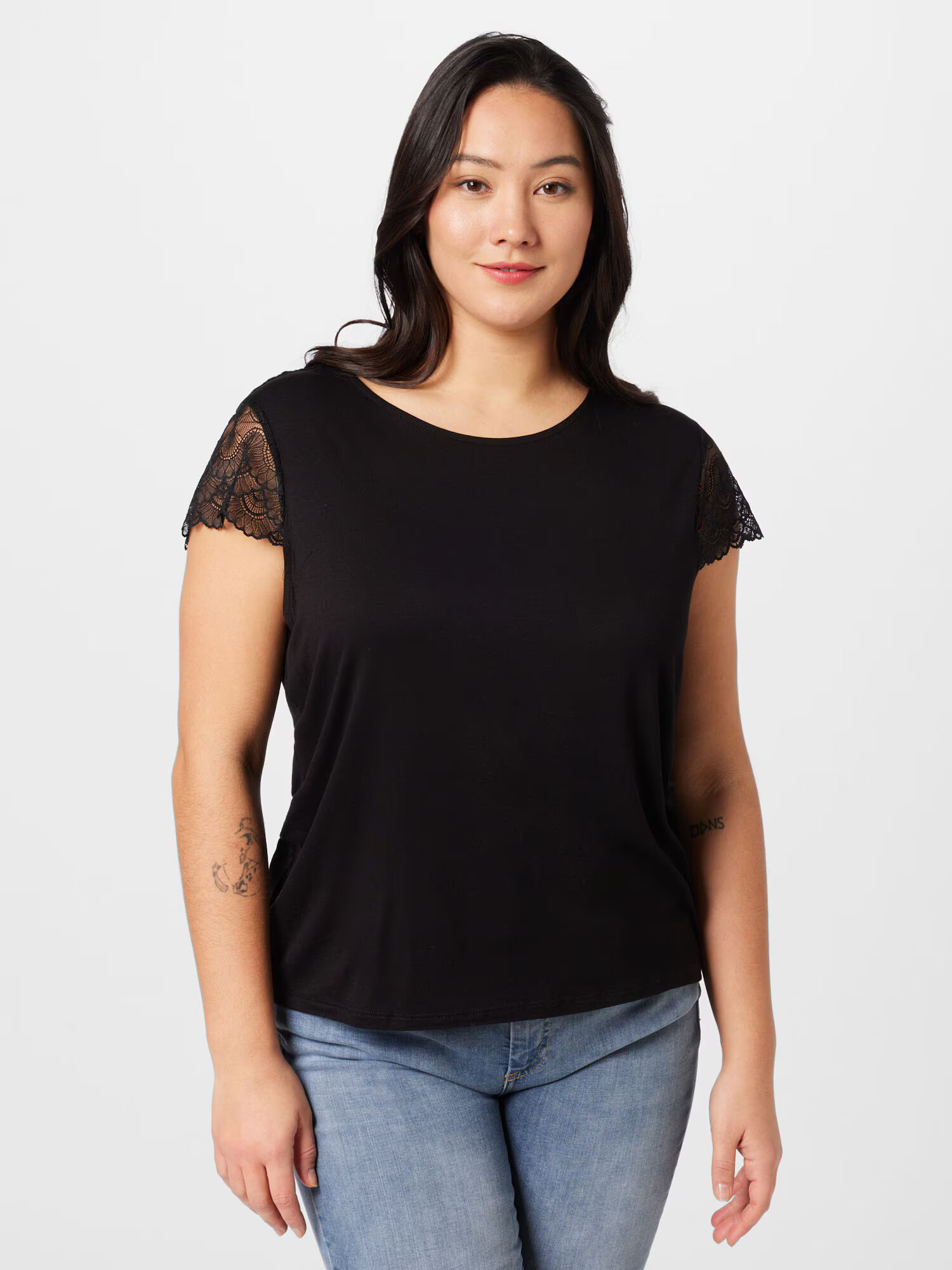 ABOUT YOU Curvy Tricou 'Vanessa' negru - Pled.ro