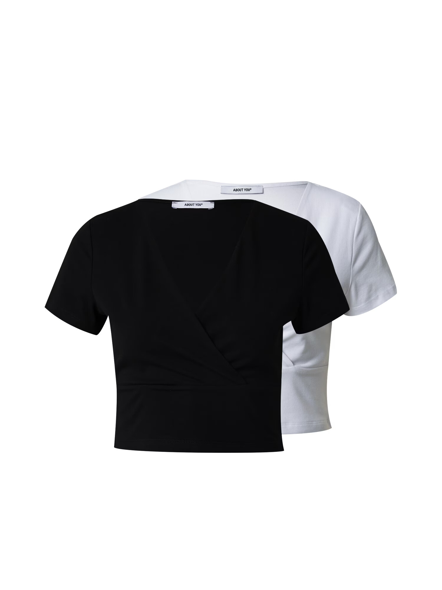 ABOUT YOU Tricou '2er pack top' negru / alb - Pled.ro