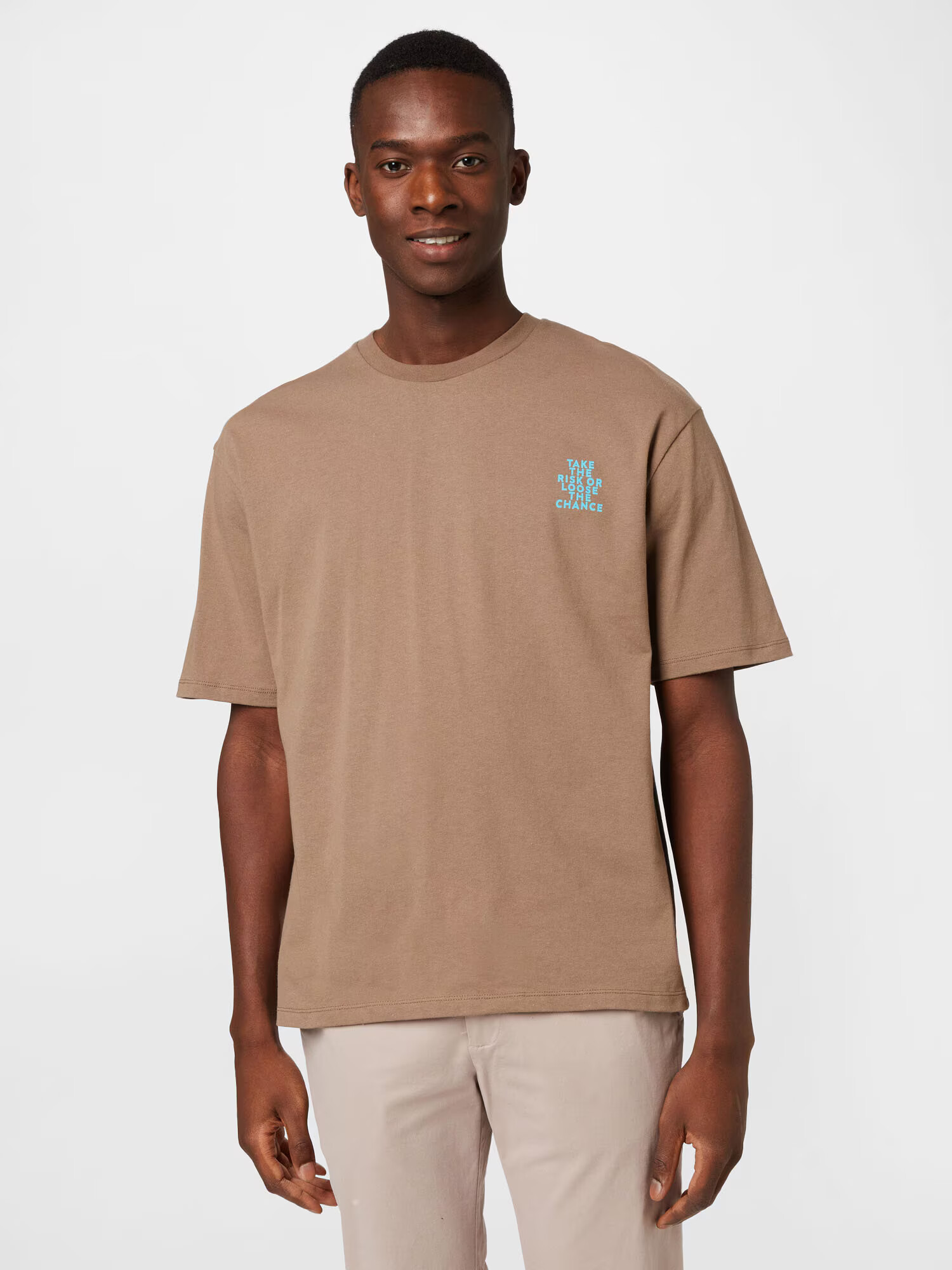 ABOUT YOU Tricou 'Arda' albastru aqua / maro deschis - Pled.ro