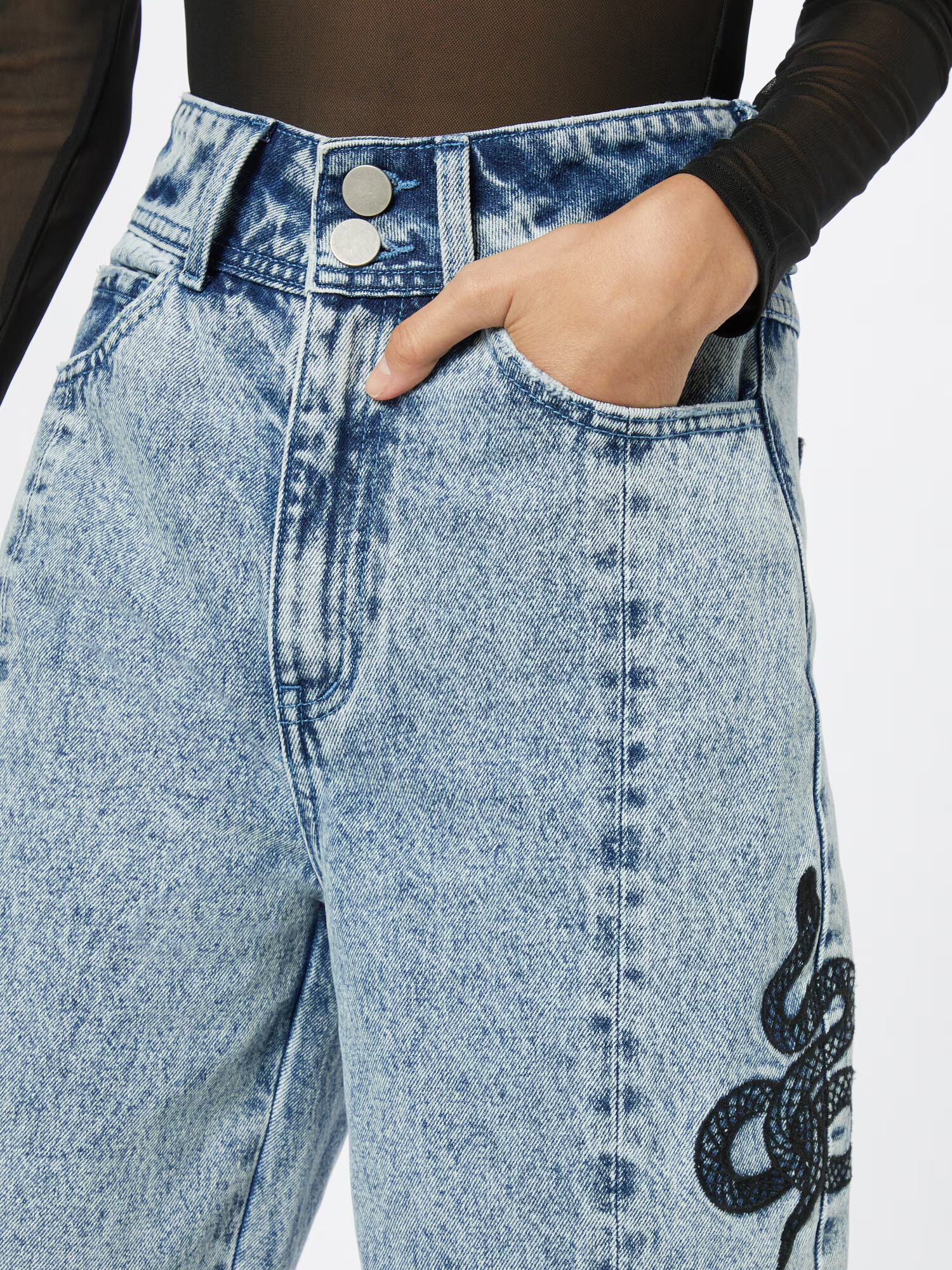 ABOUT YOU x INNA Jeans 'Lou' albastru denim - Pled.ro