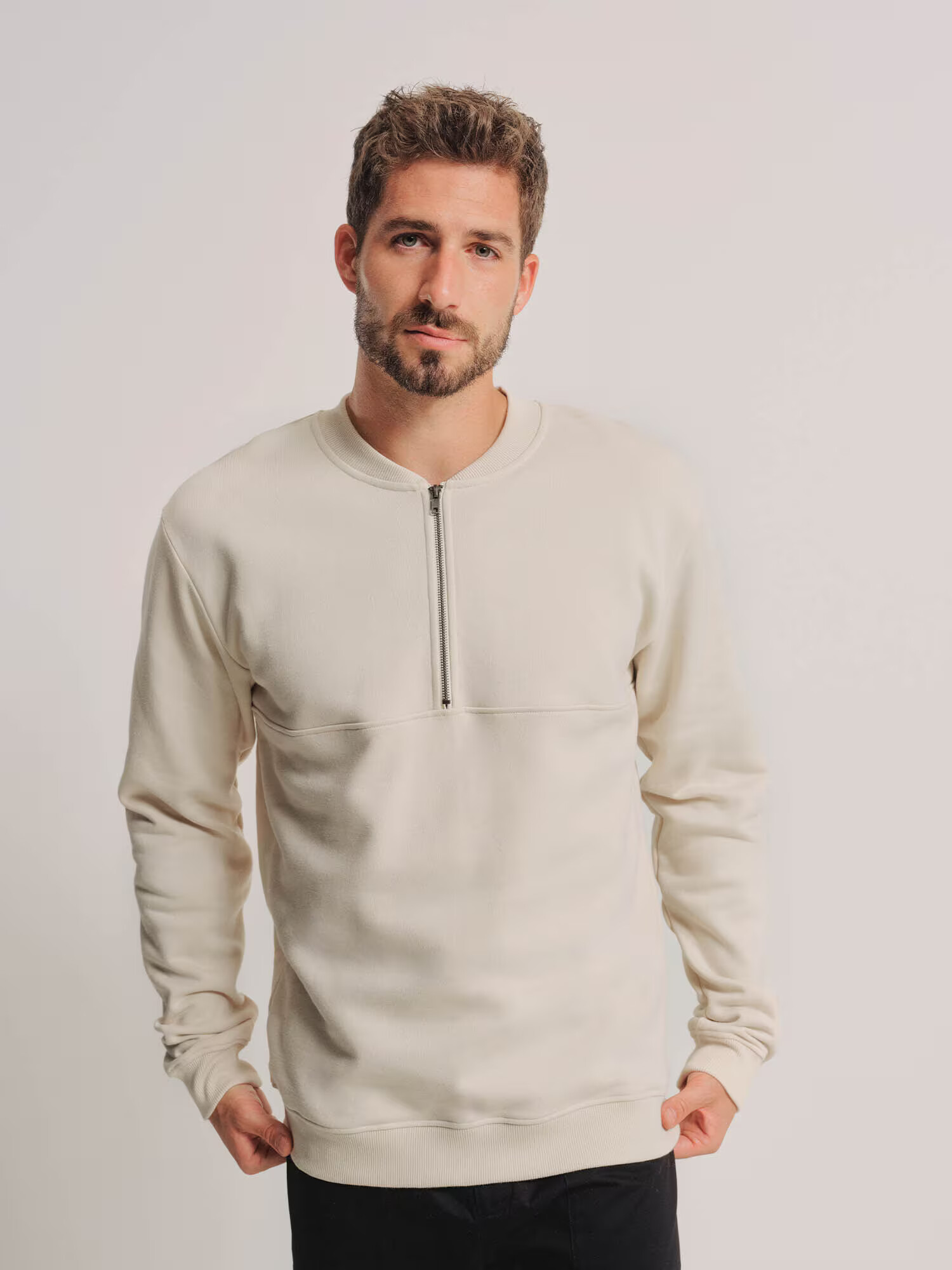 ABOUT YOU x Kevin Trapp Bluză de molton 'Enrico' bej - Pled.ro