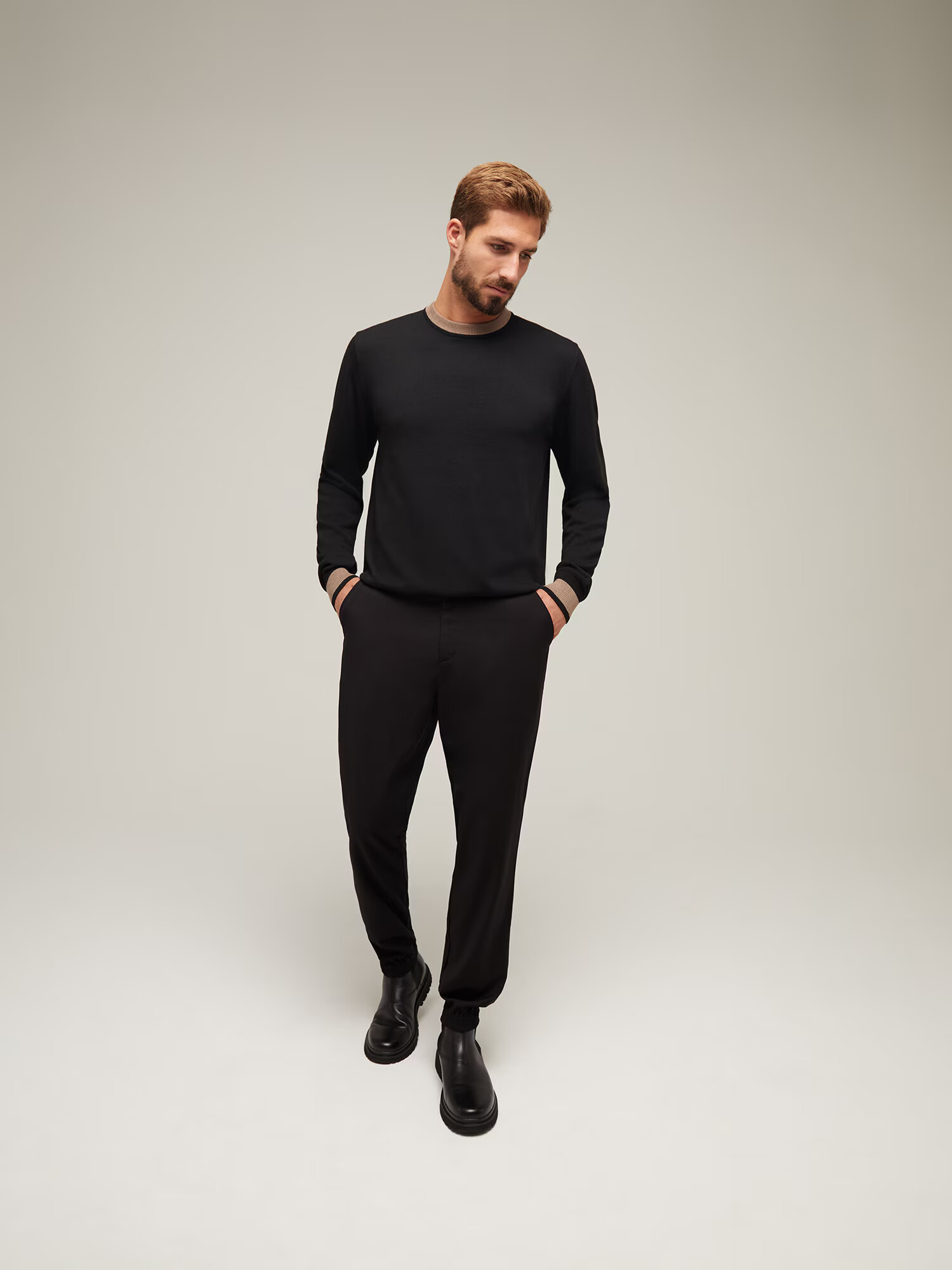 ABOUT YOU x Kevin Trapp Pantaloni eleganți 'Fabian' negru - Pled.ro