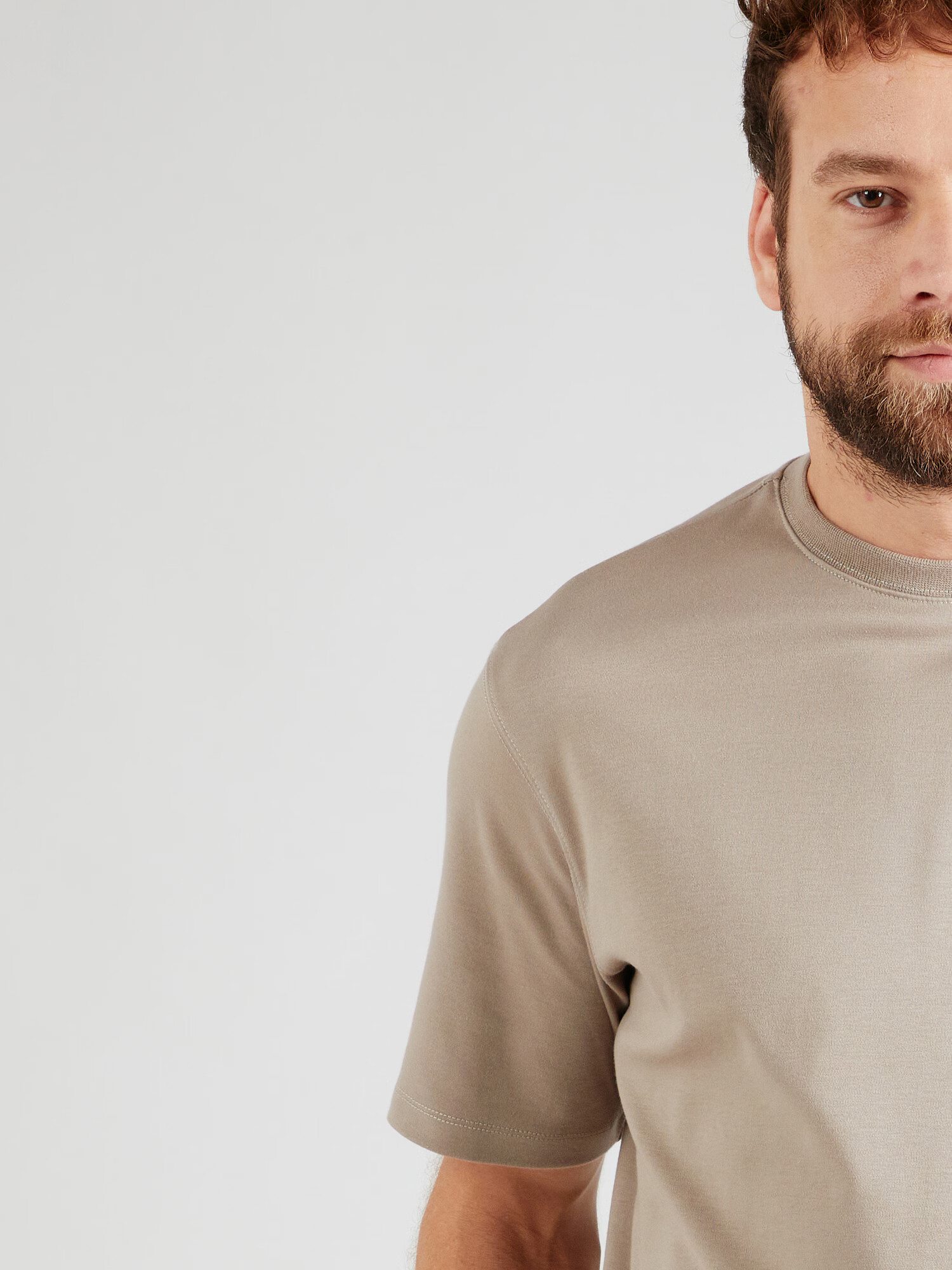 ABOUT YOU x Kevin Trapp Tricou 'Alessio' gri taupe / negru - Pled.ro