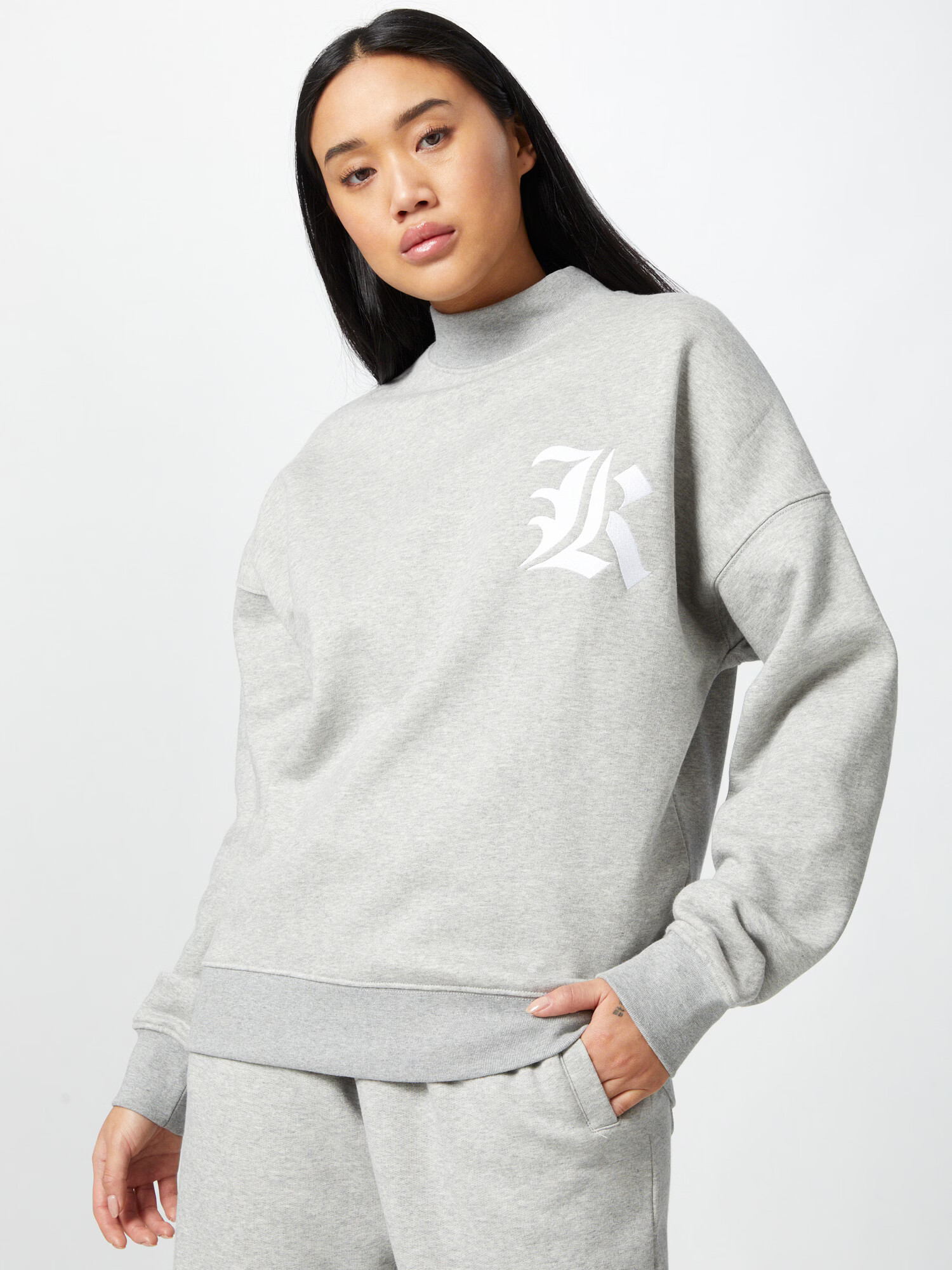 ABOUT YOU x Mero Bluză de molton 'OV Crewneck K' gri - Pled.ro