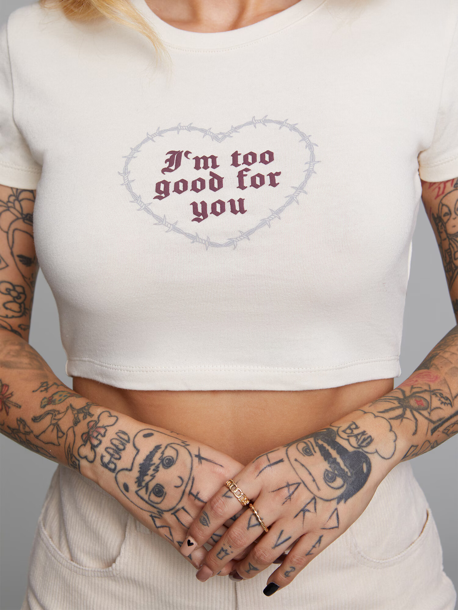 ABOUT YOU x Sharlota Tricou 'Caja' crem - Pled.ro