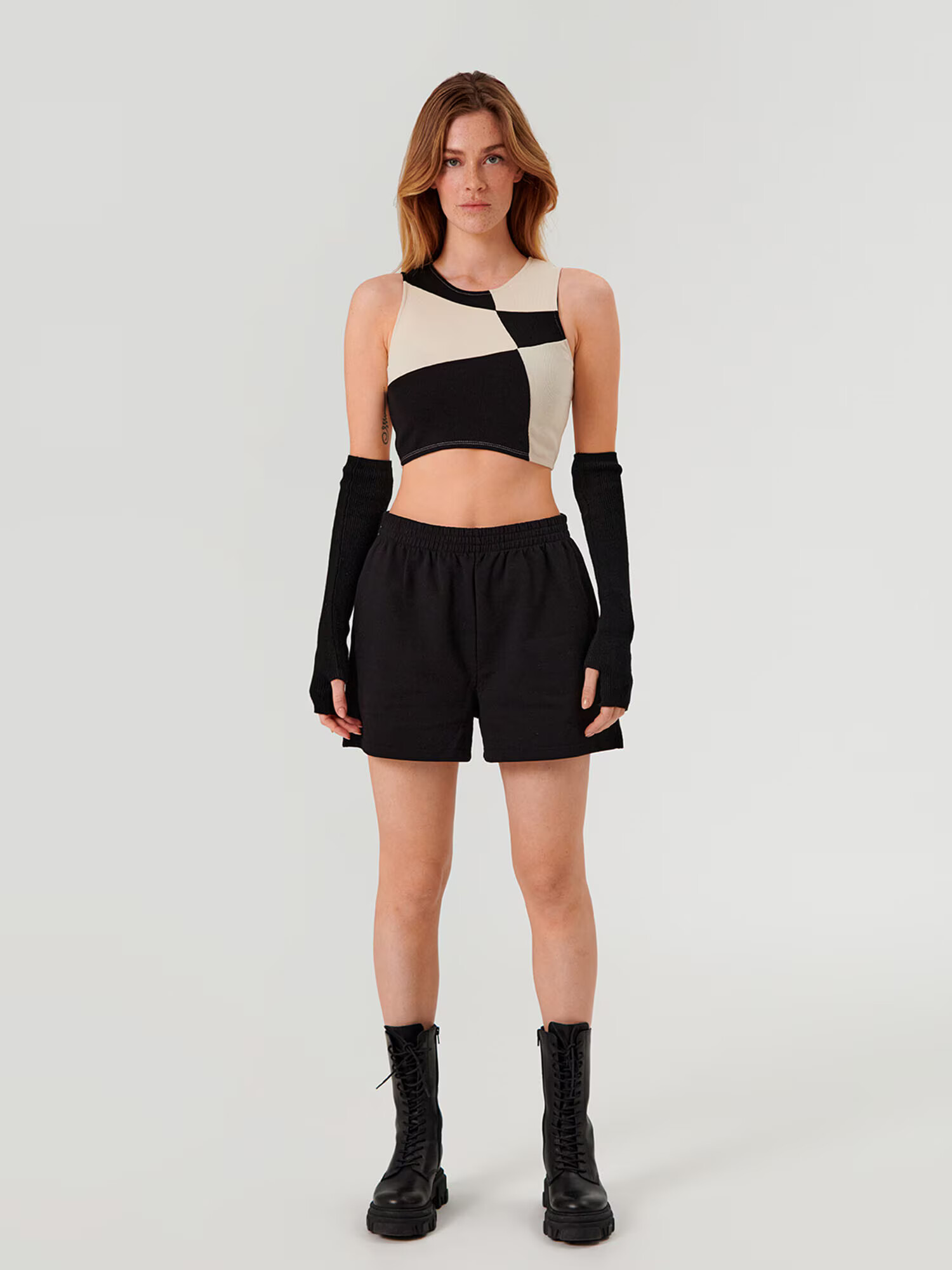 ABOUT YOU x Swalina&Linus Top 'Leandra' crem / negru - Pled.ro