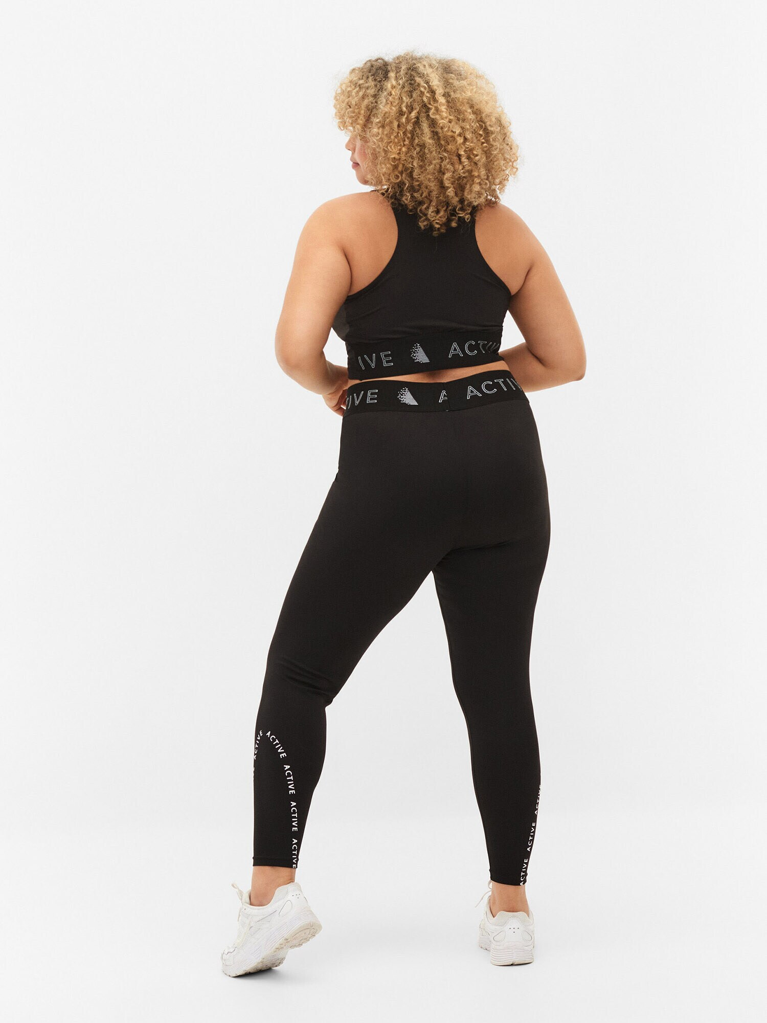 Active by Zizzi Pantaloni sport 'ADOLY' negru / alb - Pled.ro