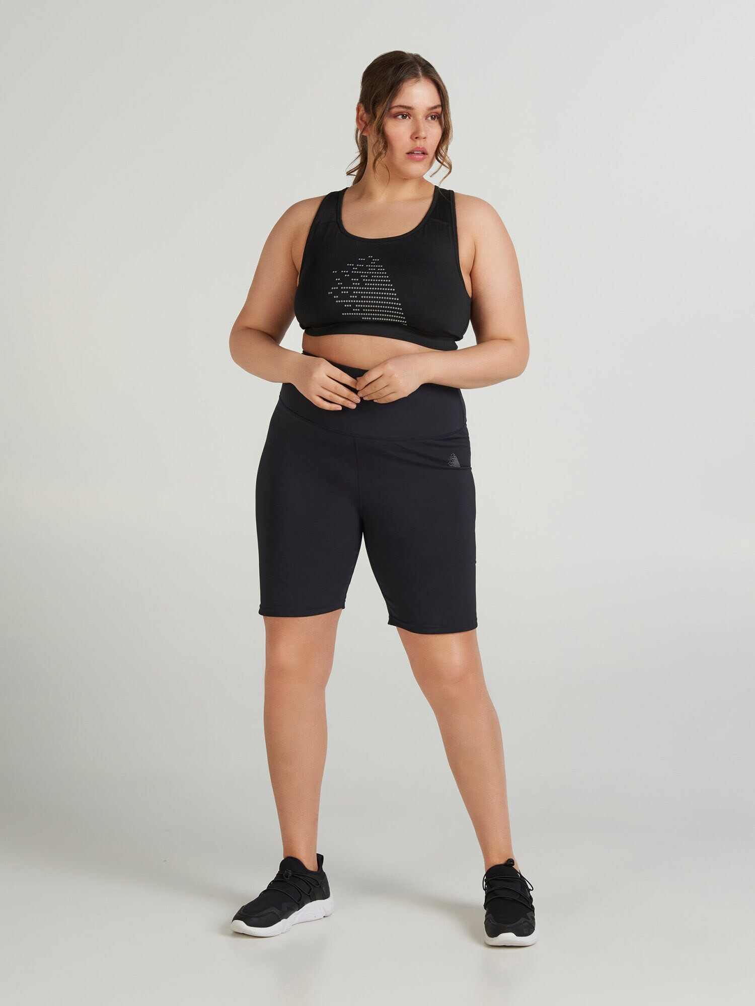 Active by Zizzi Pantaloni sport 'ASUS' negru / alb - Pled.ro