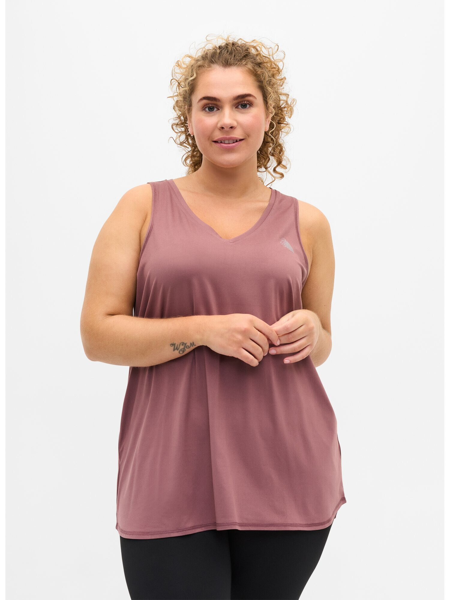 Active by Zizzi Sport top 'Abasic' gri / roșu pastel - Pled.ro