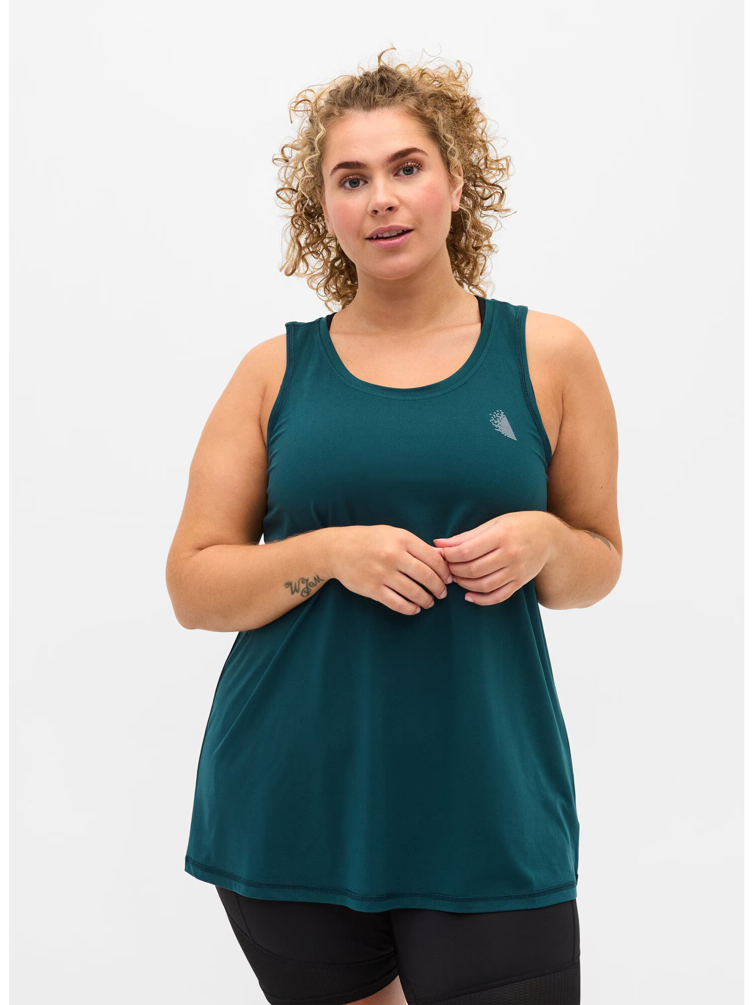 Active by Zizzi Sport top verde smarald / alb - Pled.ro