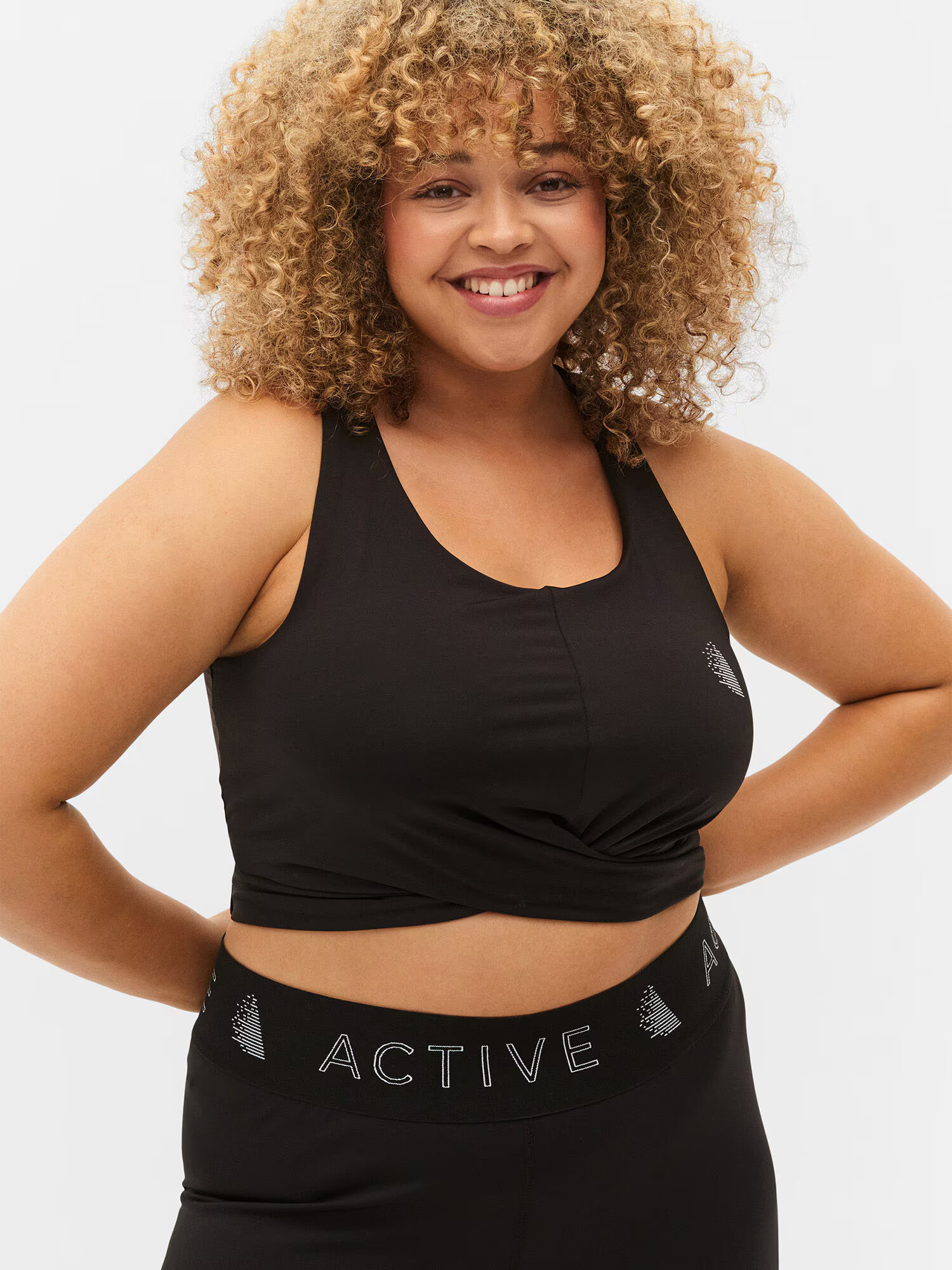 Active by Zizzi Sutien sport negru / alb - Pled.ro