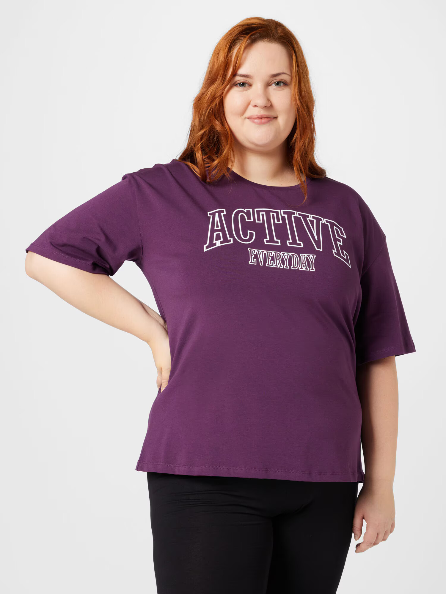 Active by Zizzi Tricou funcțional 'ANING' mov vânătă / alb - Pled.ro