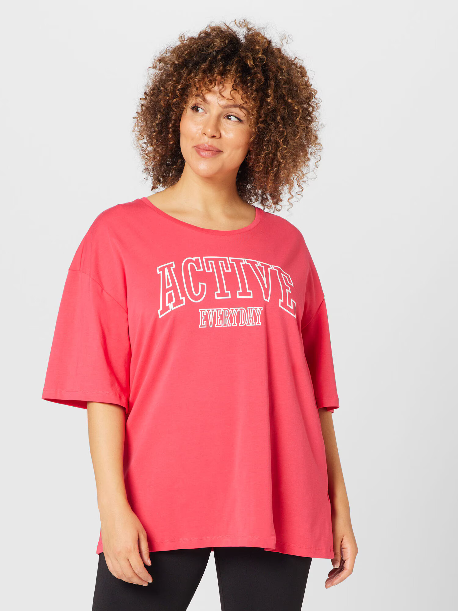 Active by Zizzi Tricou funcțional 'ANING' roz / alb - Pled.ro