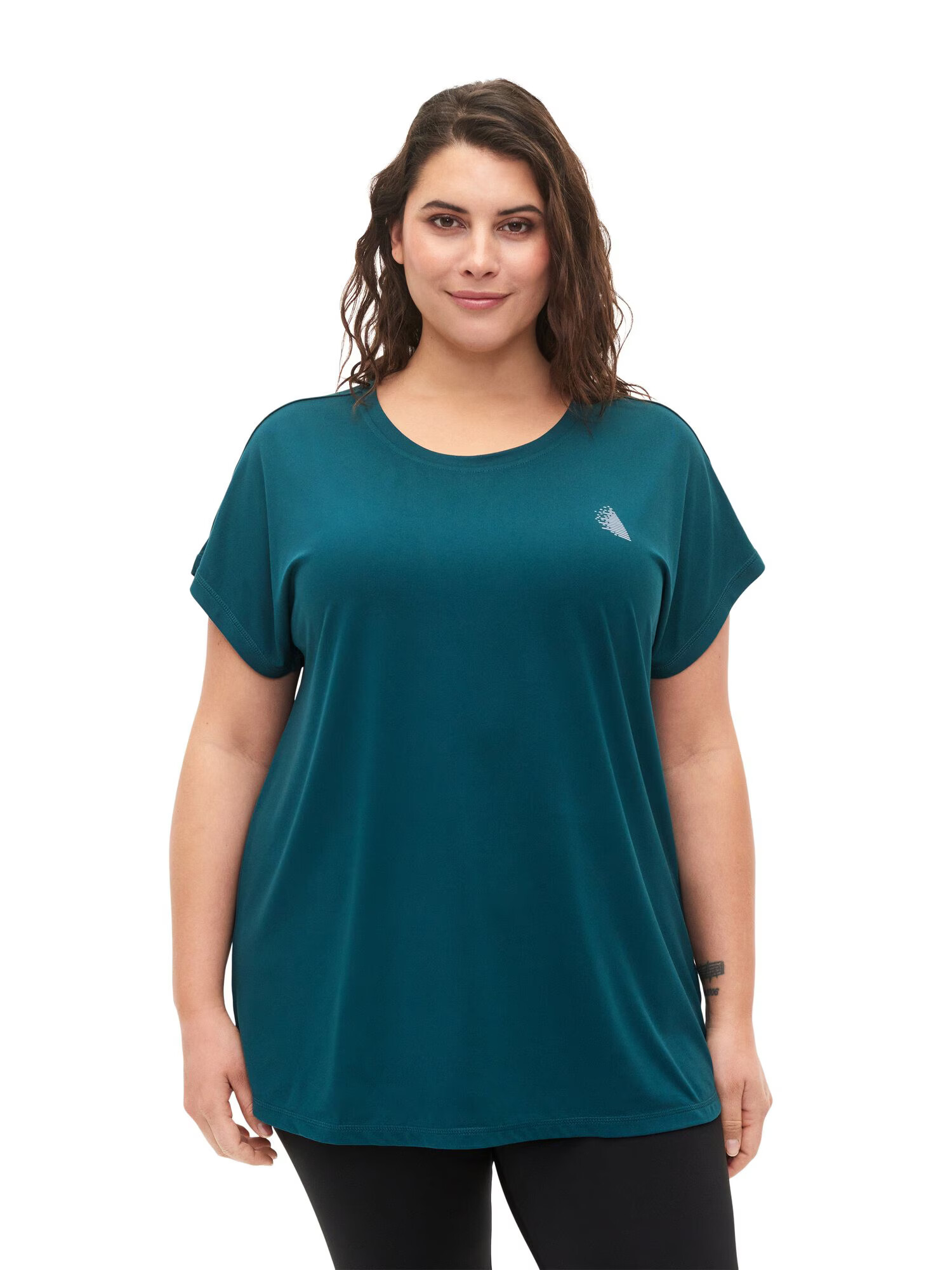 Active by Zizzi Tricou gri / verde smarald - Pled.ro