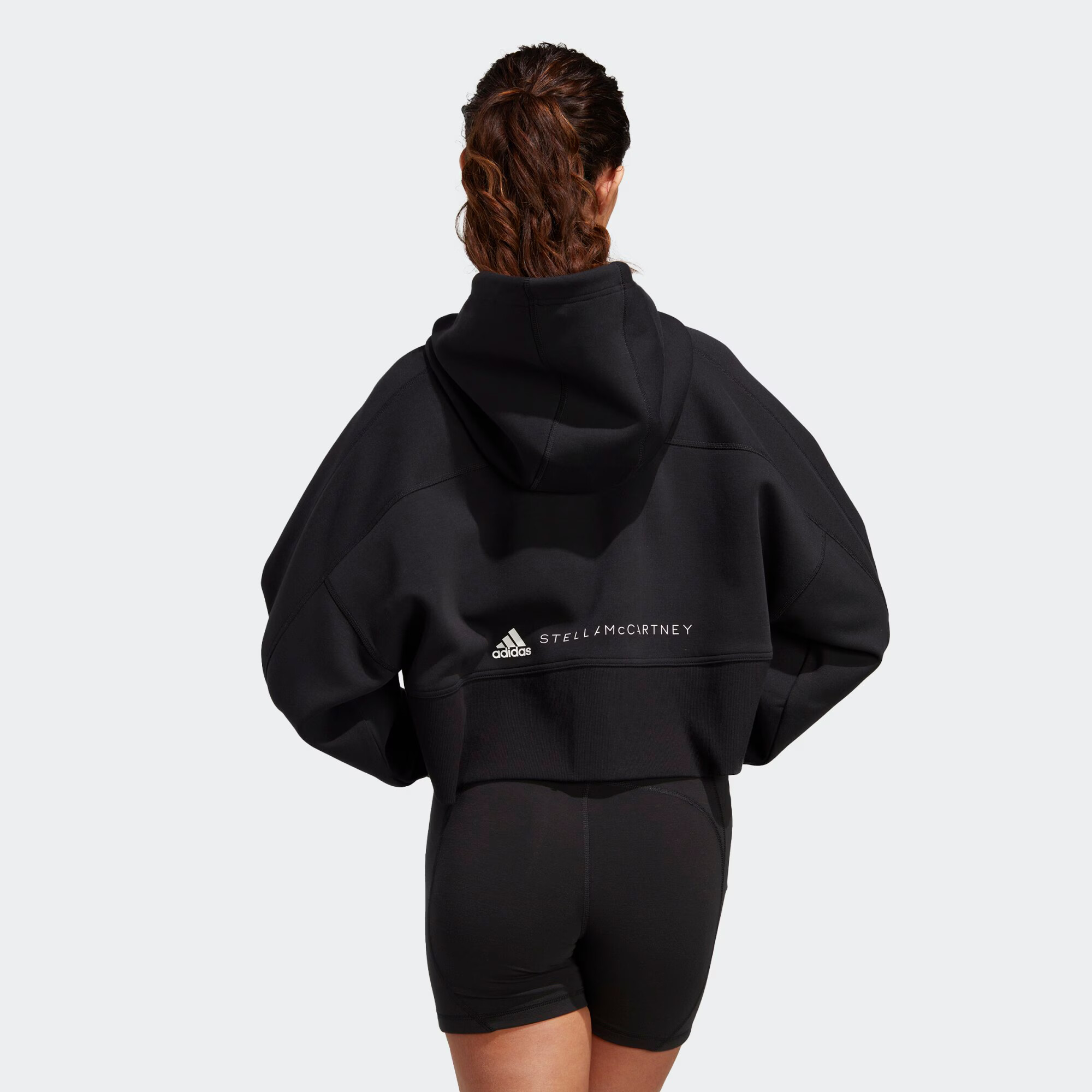 ADIDAS BY STELLA MCCARTNEY Bluză cu fermoar sport negru / alb - Pled.ro