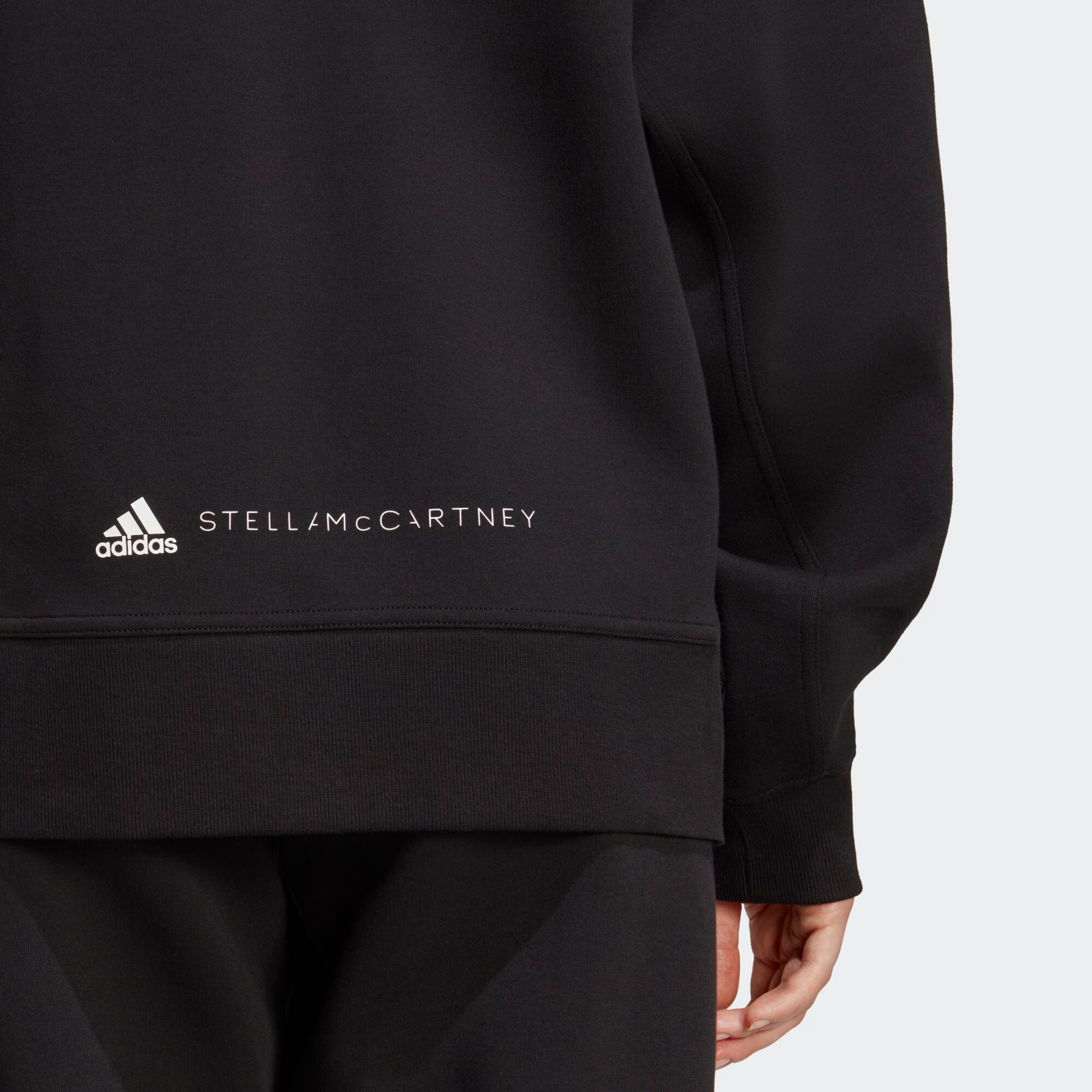 ADIDAS BY STELLA MCCARTNEY Bluză cu fermoar sport negru / alb - Pled.ro