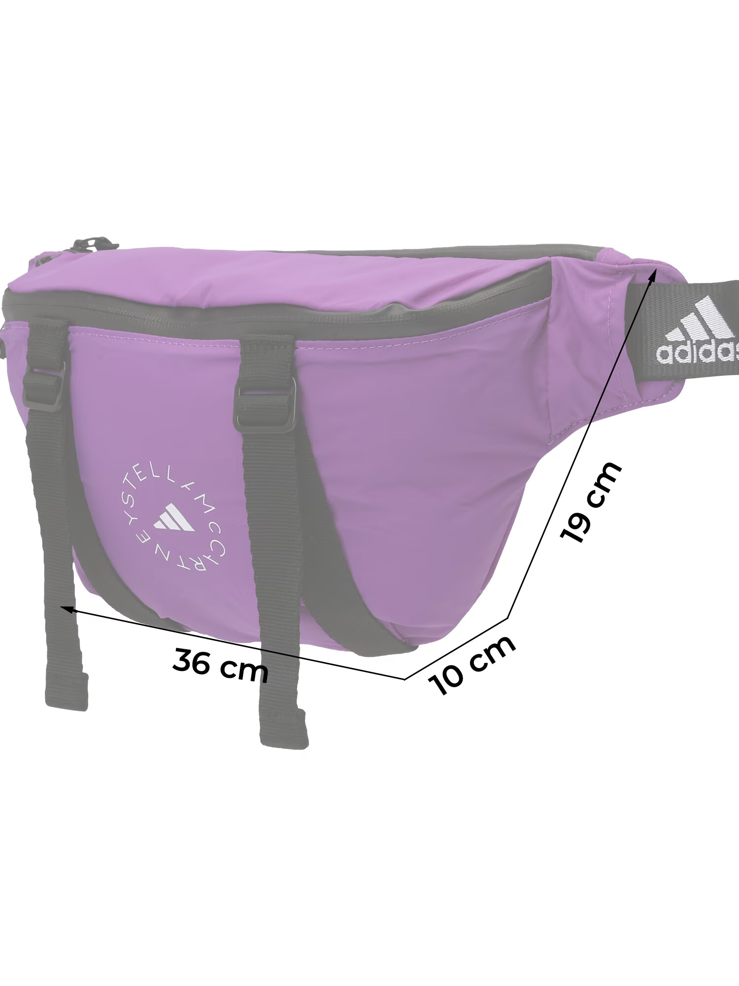 ADIDAS BY STELLA MCCARTNEY Borsetă sport 'Convertible Bumbag' mov închis / negru / alb - Pled.ro