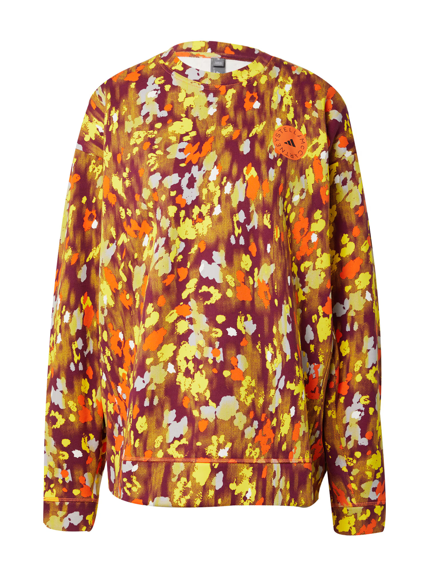 ADIDAS BY STELLA MCCARTNEY Hanorac sport 'Floral Print' galben citron / roșu vin / roșu orange / alb - Pled.ro