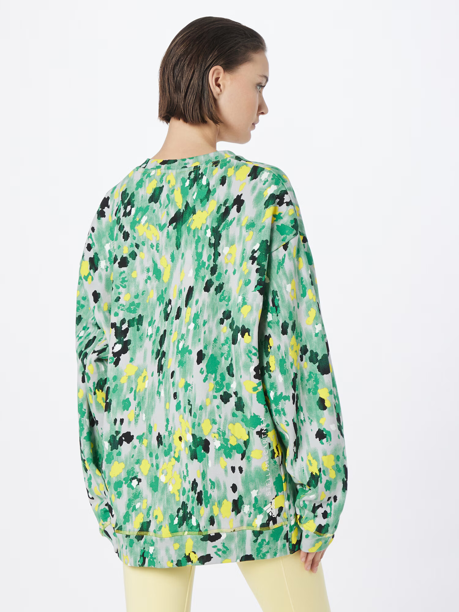 ADIDAS BY STELLA MCCARTNEY Hanorac sport 'Floral Print' galben / verde / negru / alb murdar - Pled.ro