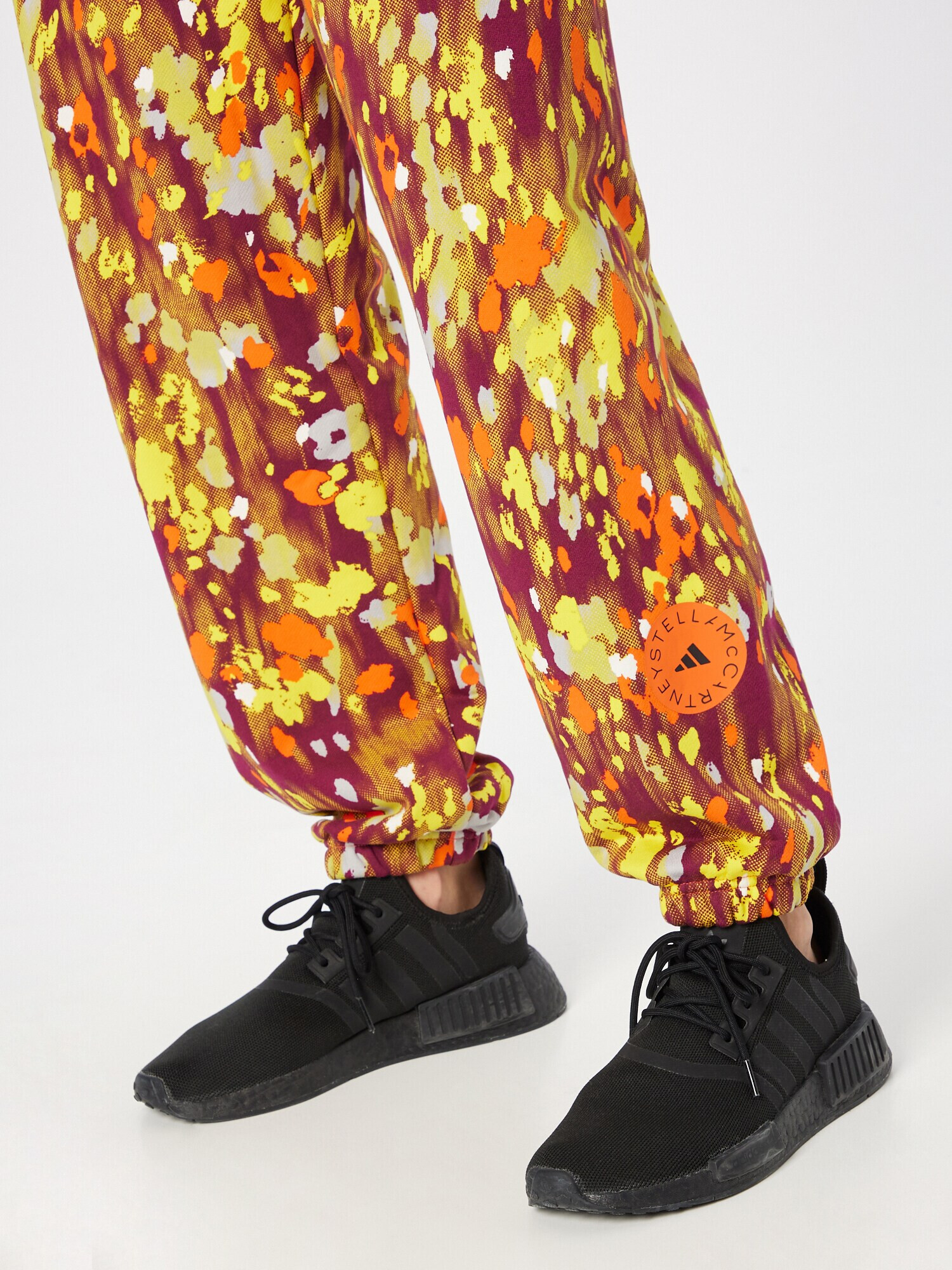 ADIDAS BY STELLA MCCARTNEY Pantaloni sport 'Floral Printed ' galben citron / portocaliu neon / roșu vin / alb - Pled.ro