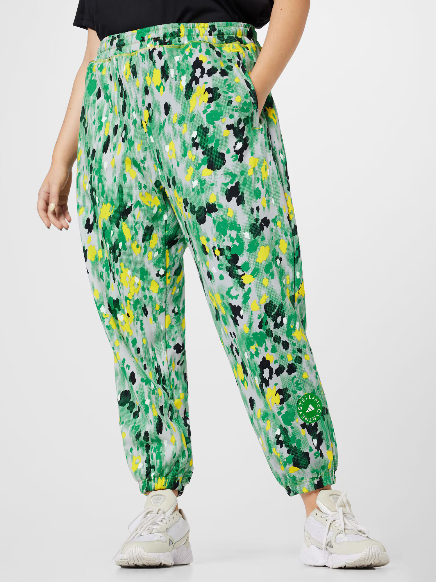 ADIDAS BY STELLA MCCARTNEY Pantaloni sport 'Printed ' galben / verde deschis / negru / alb - Pled.ro