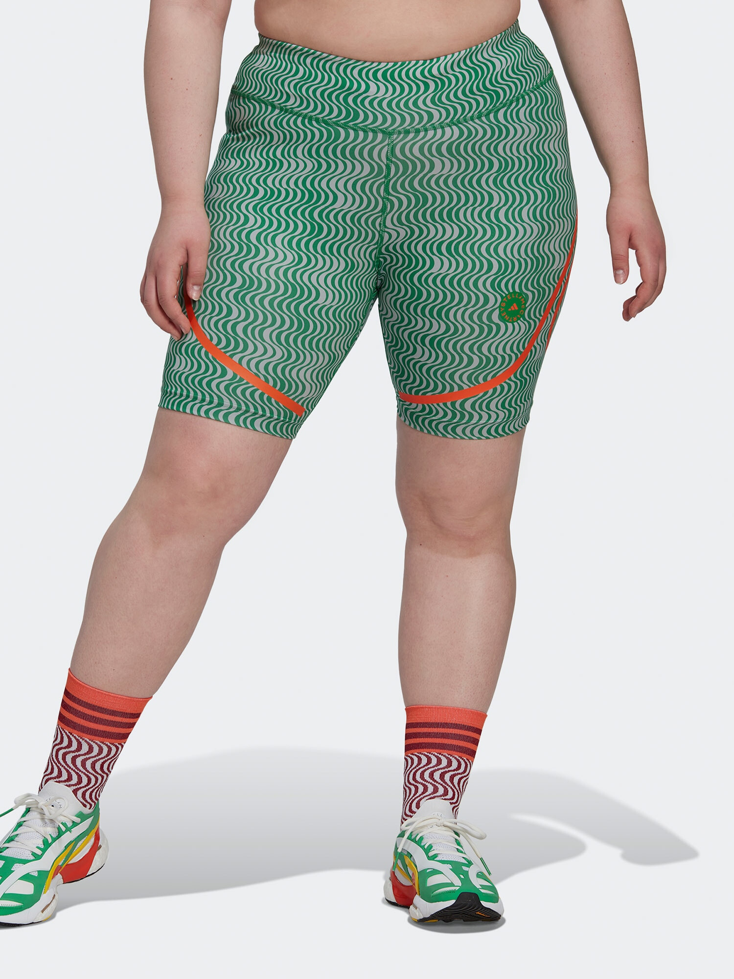 ADIDAS BY STELLA MCCARTNEY Pantaloni sport 'Truepurpose Printed Cycling ' gri deschis / verde / portocaliu închis - Pled.ro