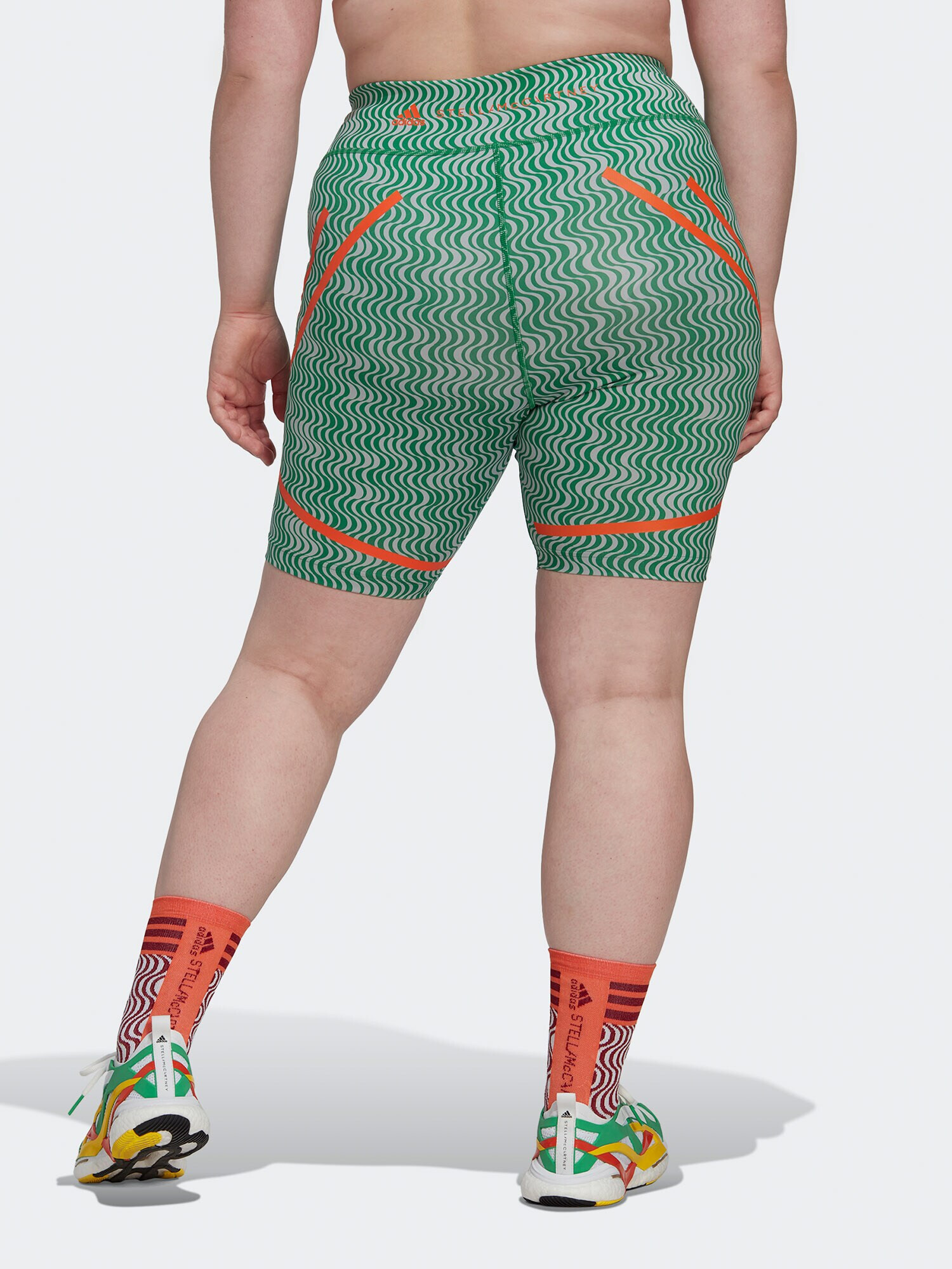 ADIDAS BY STELLA MCCARTNEY Pantaloni sport 'Truepurpose Printed Cycling ' gri deschis / verde / portocaliu închis - Pled.ro