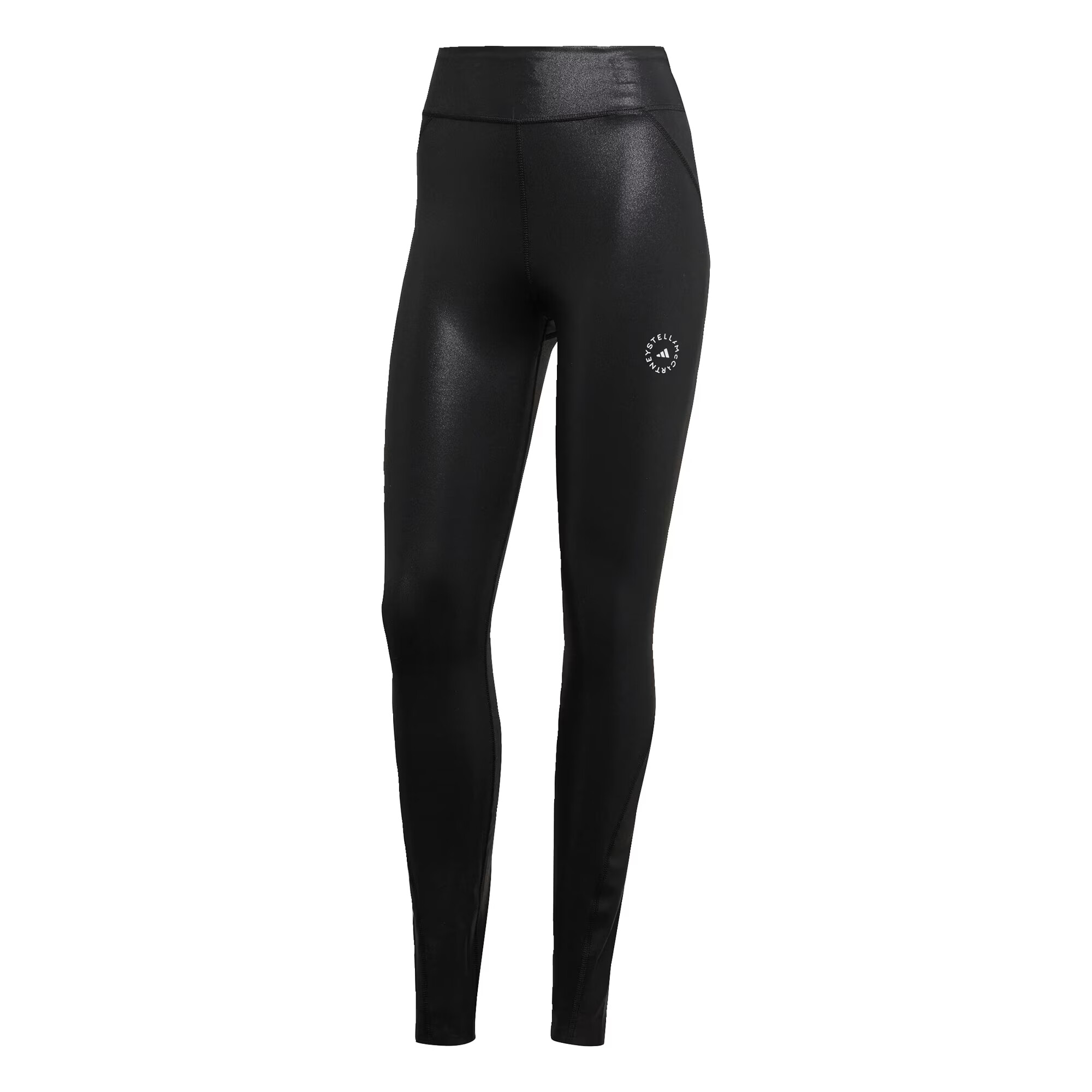 ADIDAS BY STELLA MCCARTNEY Pantaloni sport 'Shiny ' negru / alb - Pled.ro