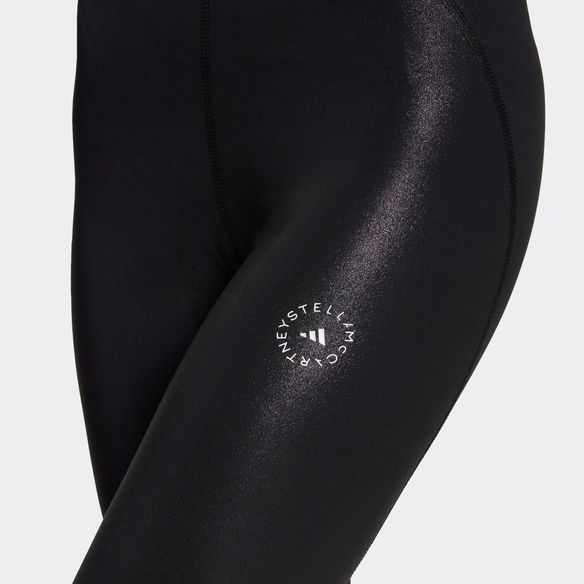 ADIDAS BY STELLA MCCARTNEY Pantaloni sport 'Shiny ' negru / alb - Pled.ro