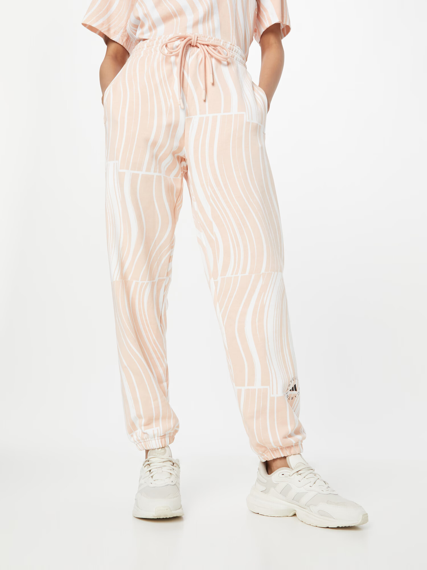 ADIDAS BY STELLA MCCARTNEY Pantaloni sport 'Truecasuals' roz pastel / negru / alb - Pled.ro