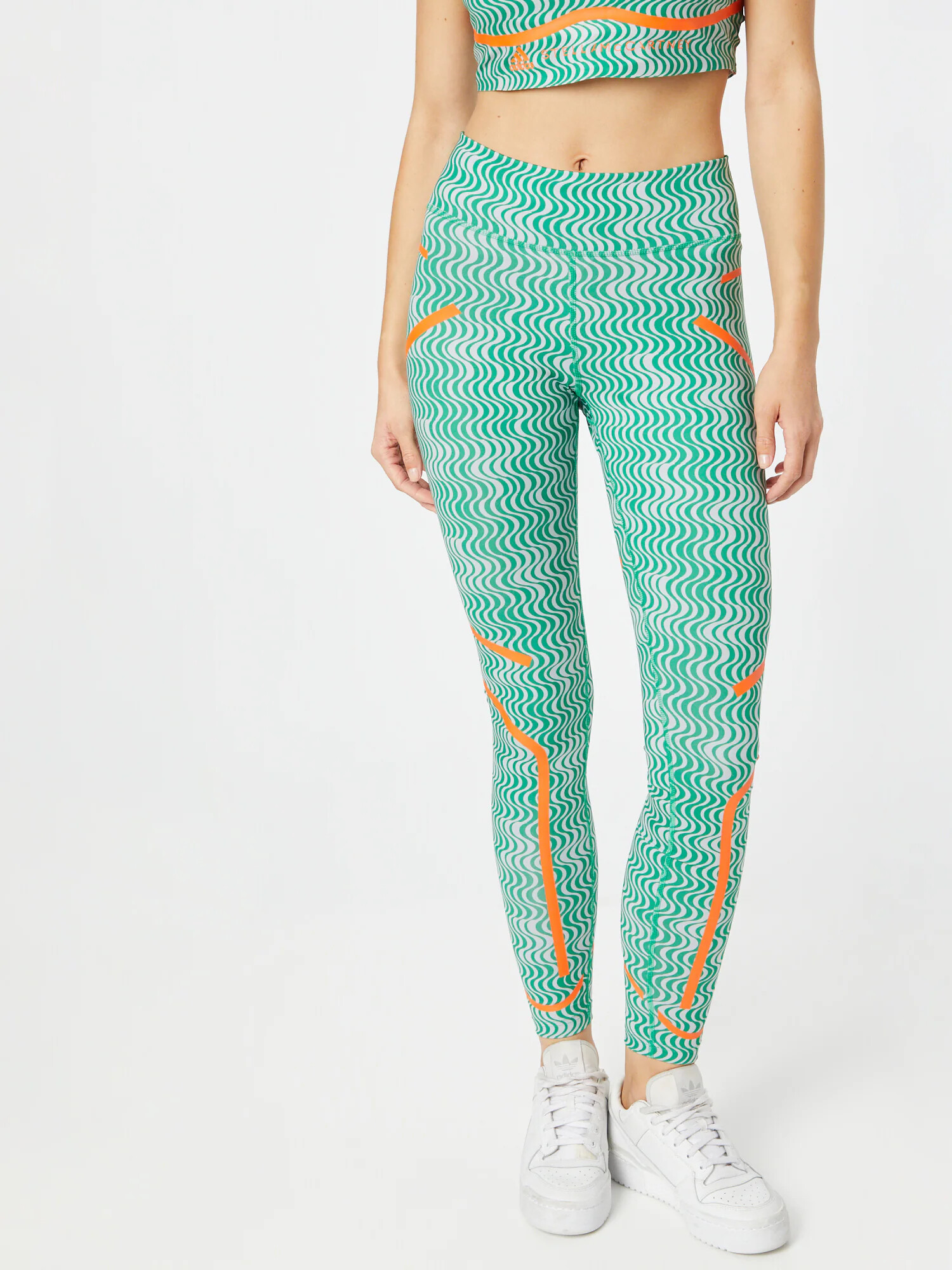 ADIDAS BY STELLA MCCARTNEY Pantaloni sport 'Truepurpose Printed' verde / portocaliu / alb - Pled.ro