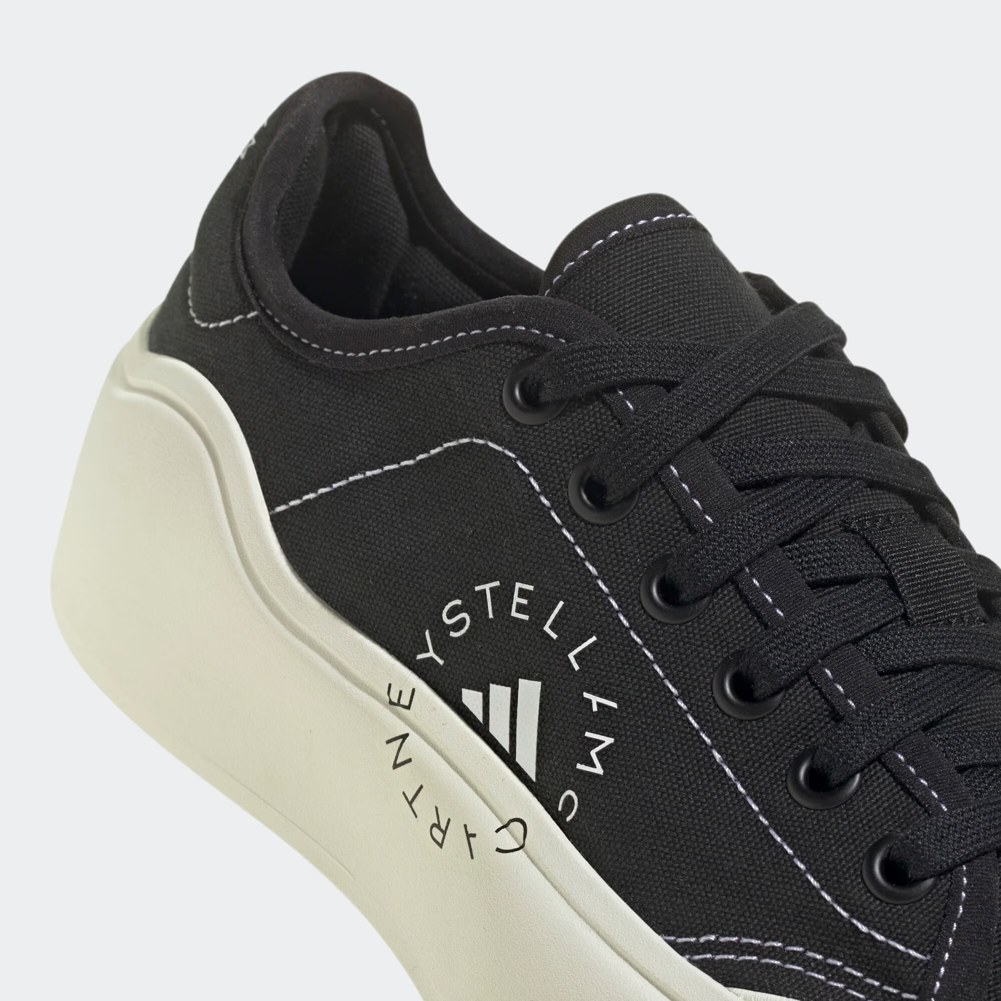 ADIDAS BY STELLA MCCARTNEY Pantofi sport 'Court' negru / alb - Pled.ro