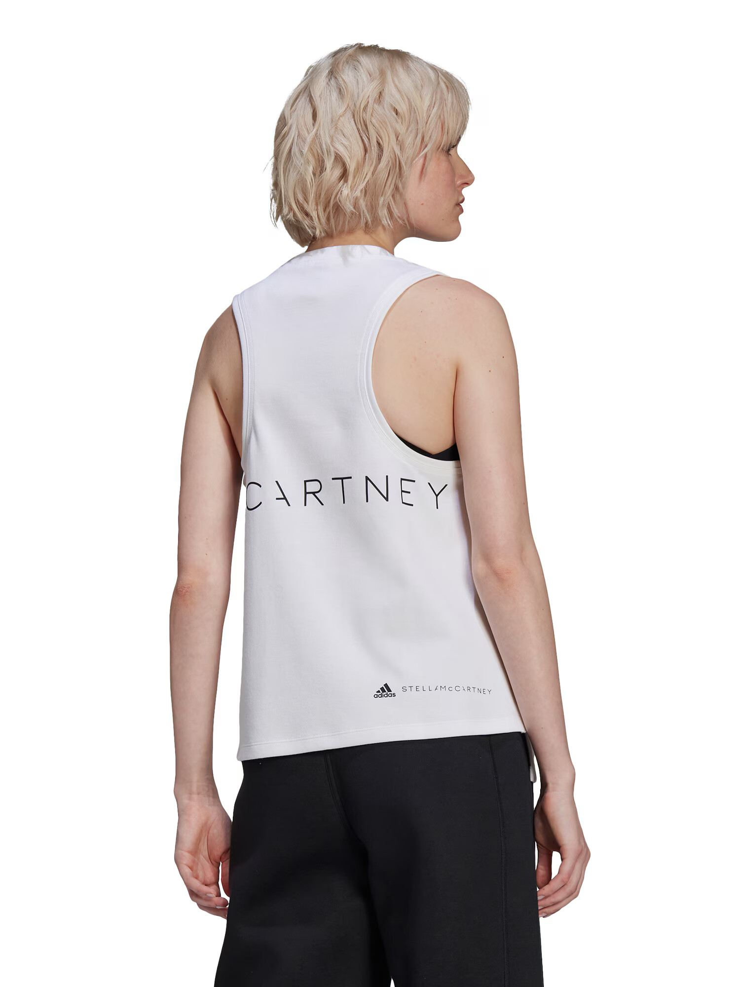 ADIDAS BY STELLA MCCARTNEY Sport top 'Logo' negru / alb - Pled.ro