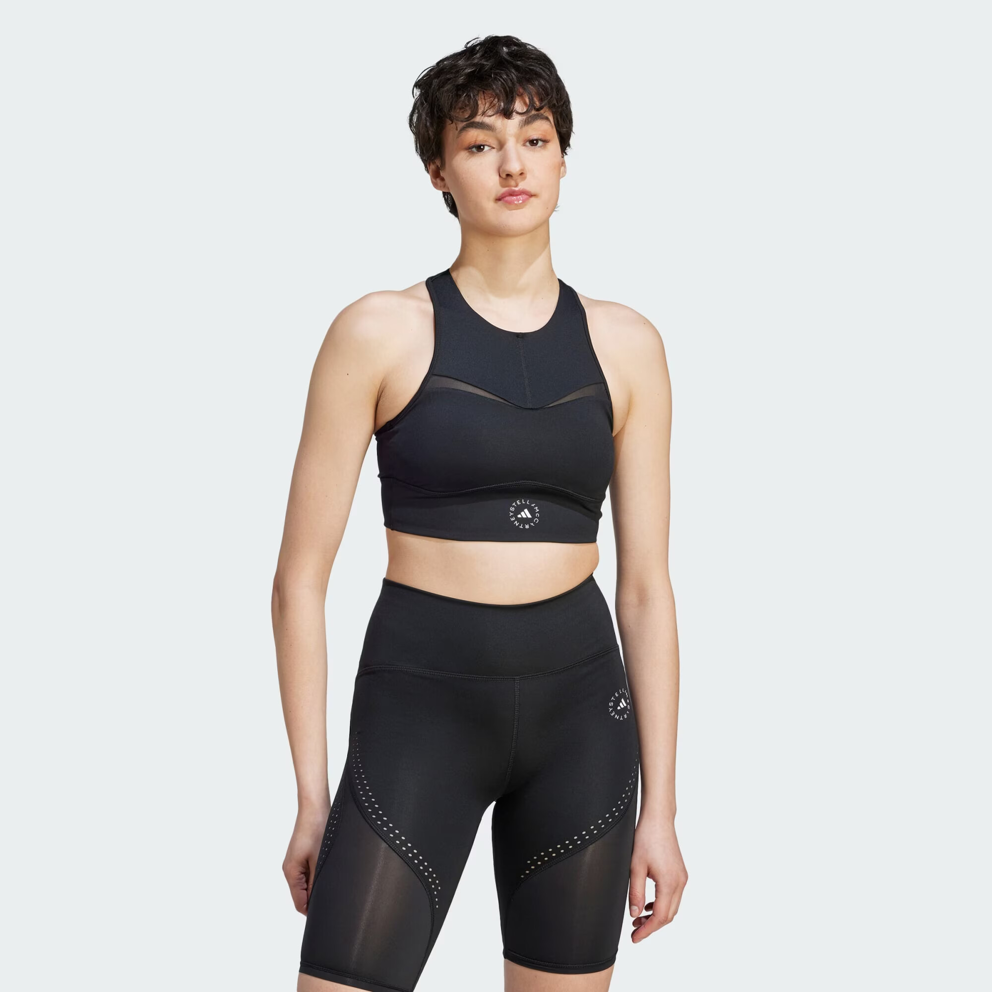 ADIDAS BY STELLA MCCARTNEY Sport top negru / alb - Pled.ro