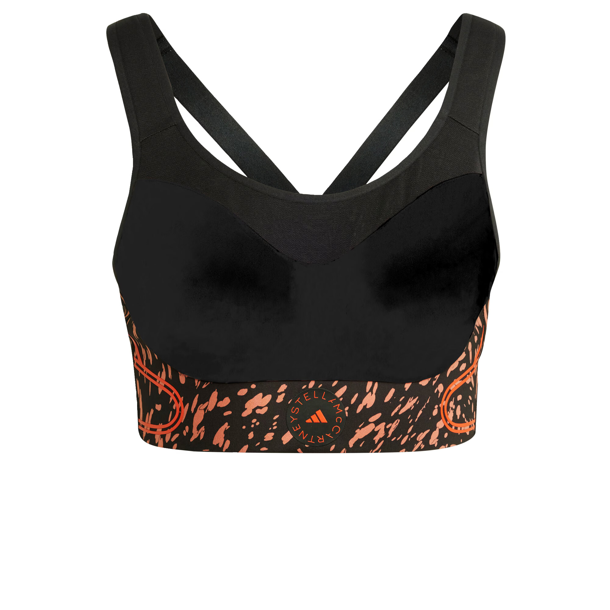 ADIDAS BY STELLA MCCARTNEY Sutien sport 'Truepace High Support' portocaliu somon / portocaliu neon / negru - Pled.ro